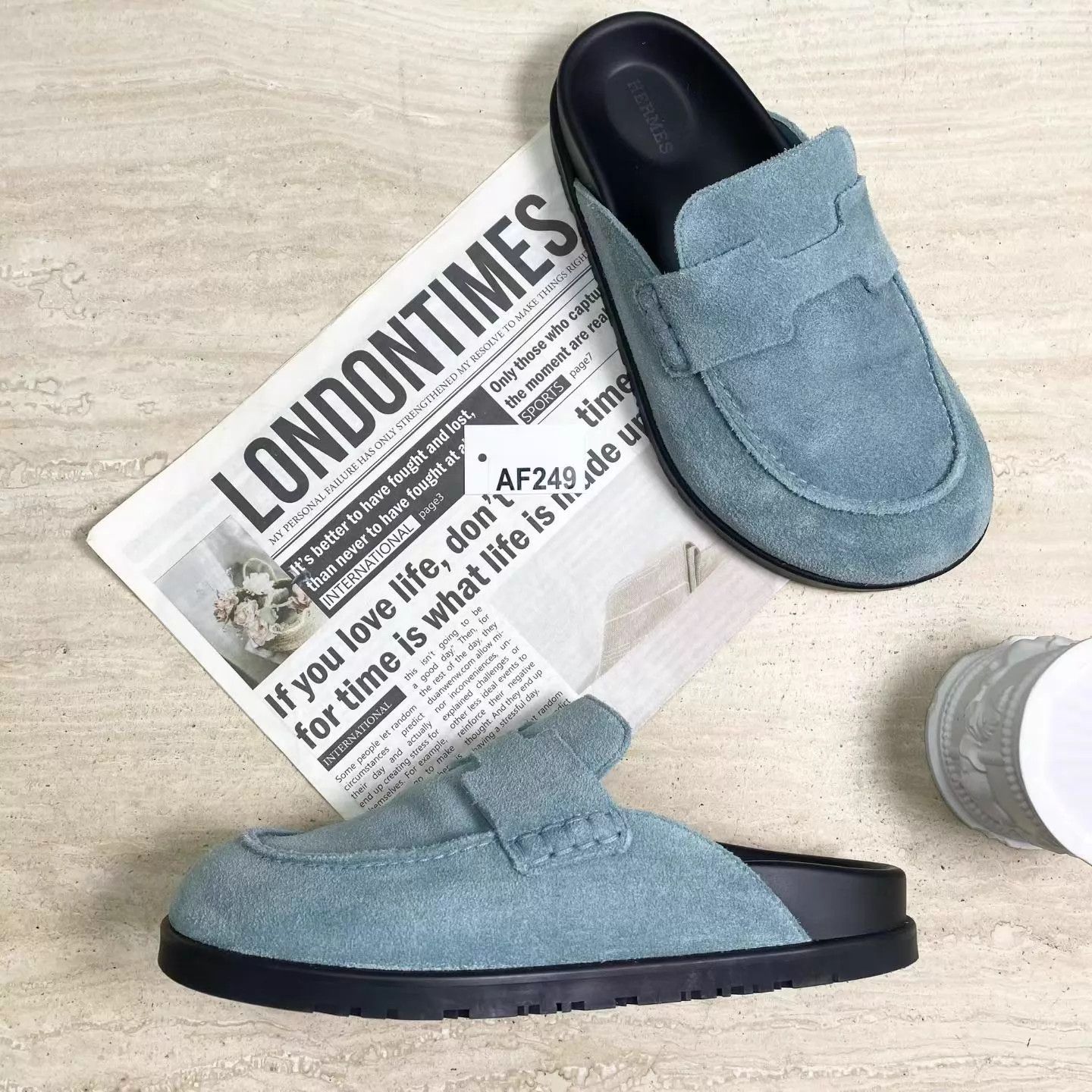 Hermes HERMES Go Seafoam Green Calfskin Mules Size 37 98 Size US 6.5 / IT 36.5 - 2 Thumbnail