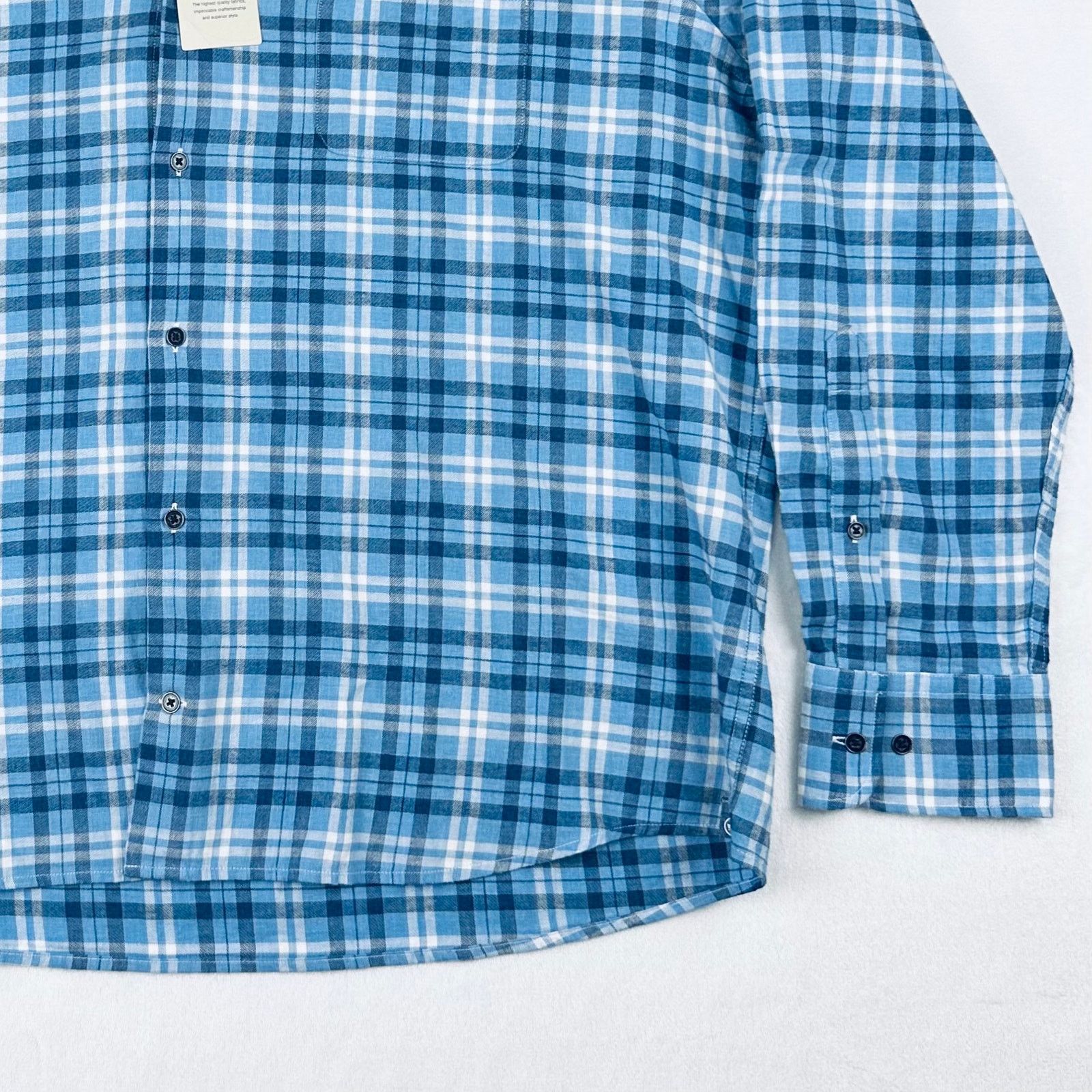 Peter Millar Peter Millar Men’s XL Blue Plaid Button Up L/S Shirt NEW Size US XL / EU 56 / 4 - 3 Thumbnail