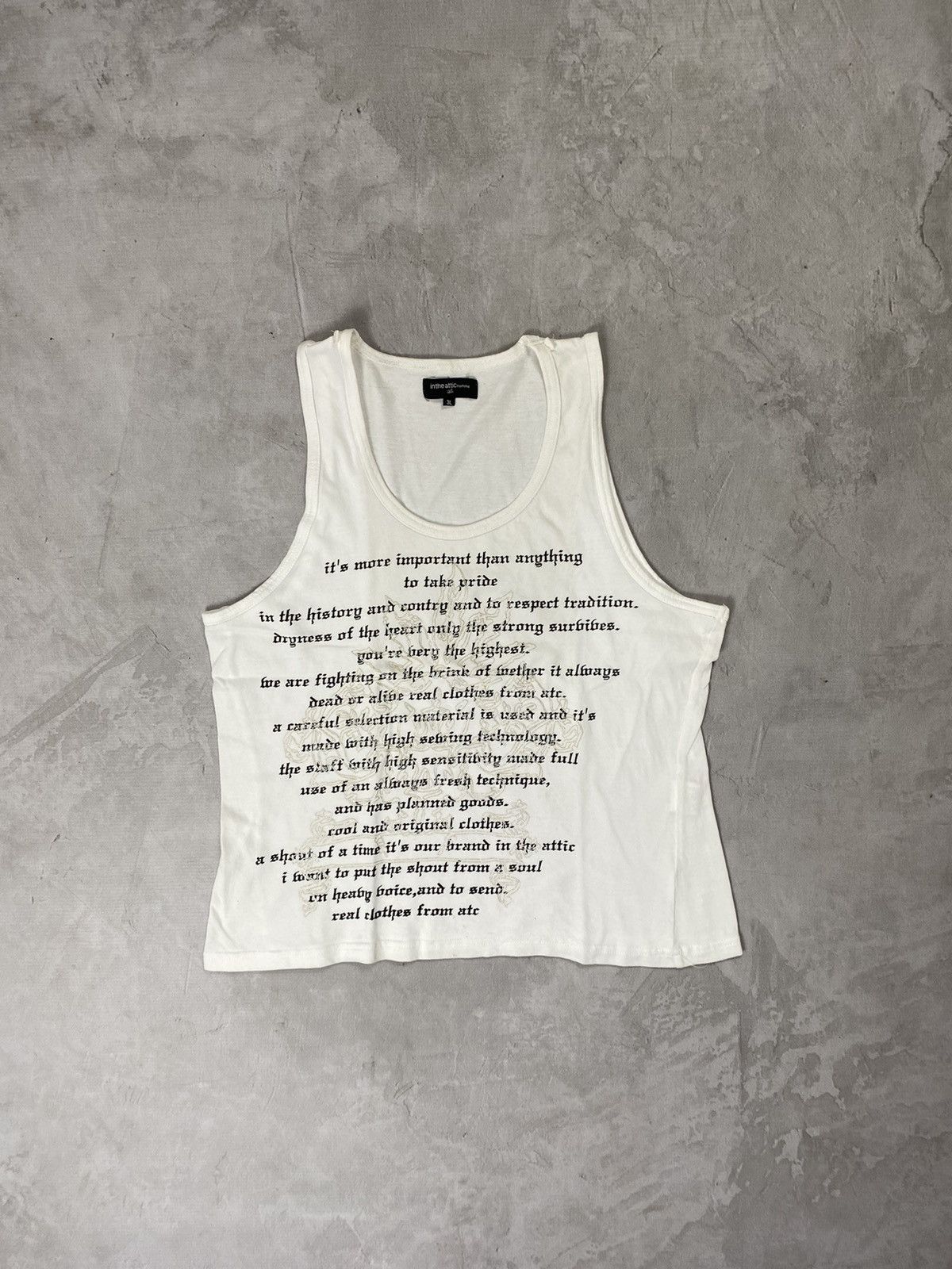image of 14Th Addiction x If Six Was Nine In The Attic Homme Poem Tanktop in White, Men's (Size Large)