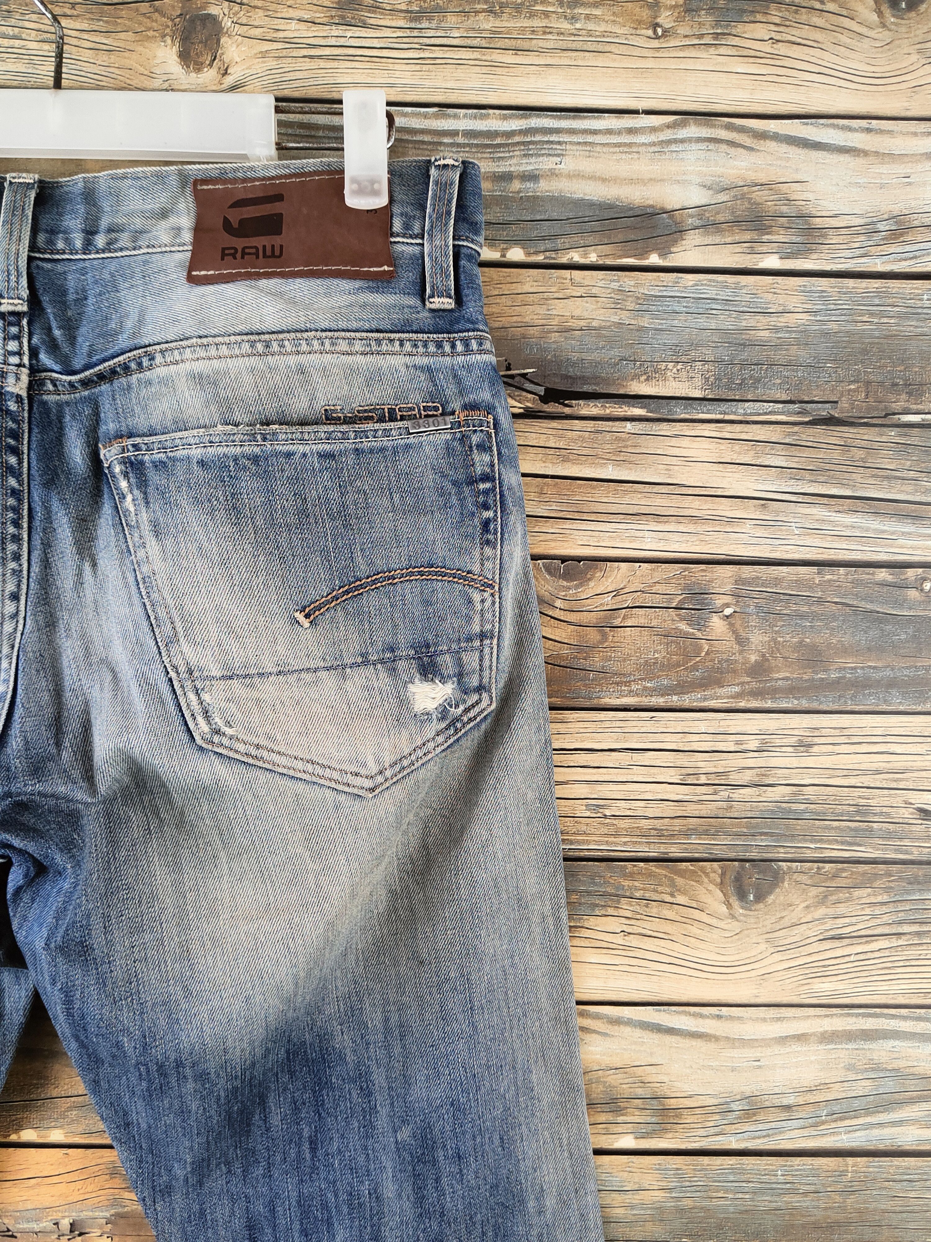 G-Star DL G-star Raw Blue Distressed Ripped Jeans #46-963 Size US 31 - 12 Thumbnail