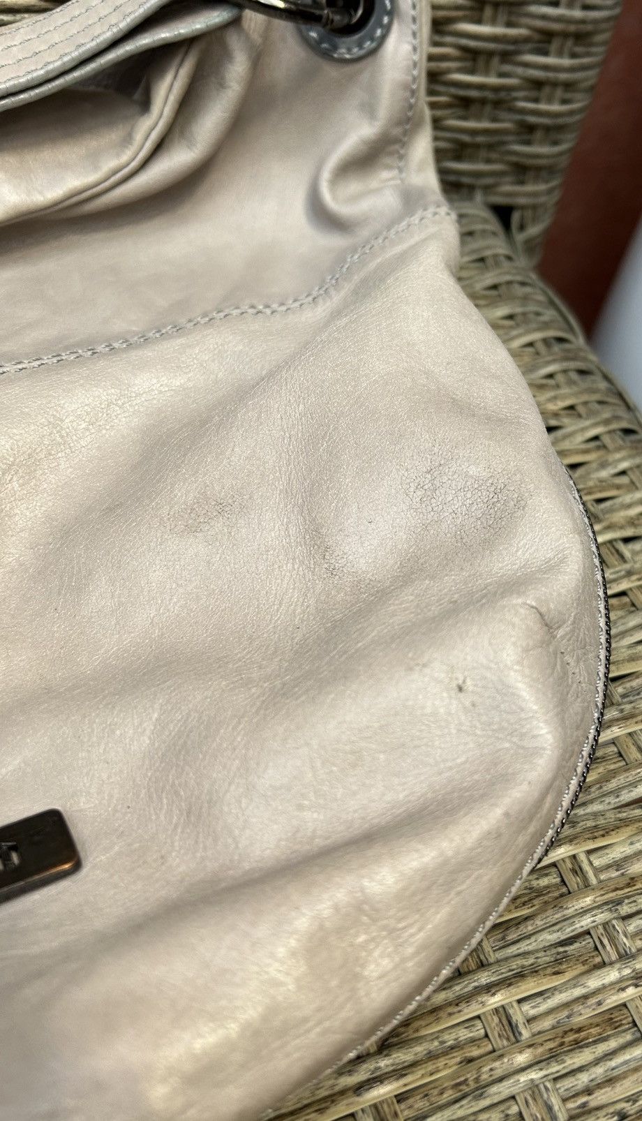 John Galliano × Vintage Vintage Galliano Leather Gray Crossbody Bag Gazette Lining Size ONE SIZE - 19 Thumbnail