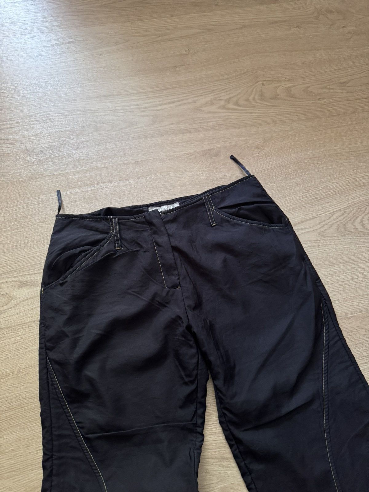 Vintage Vintage Women’s Avant Garde y2k Black Bootcut Pants Size 27" / US 4 / IT 40 - 2 Thumbnail
