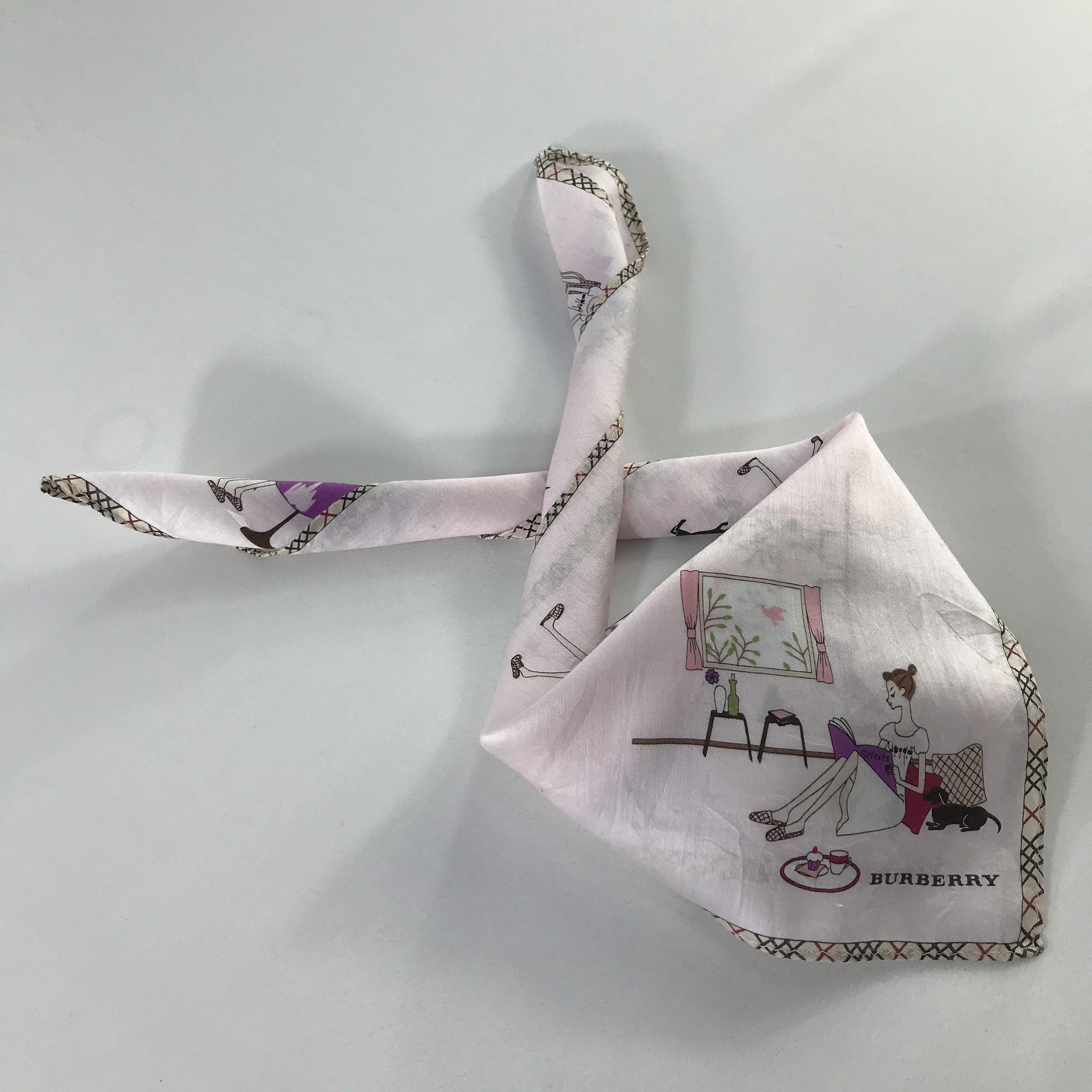 Burberry × Vintage Burberry Bandana / Handkerchief / Neckerchief - S795 Size ONE SIZE - 4 Thumbnail