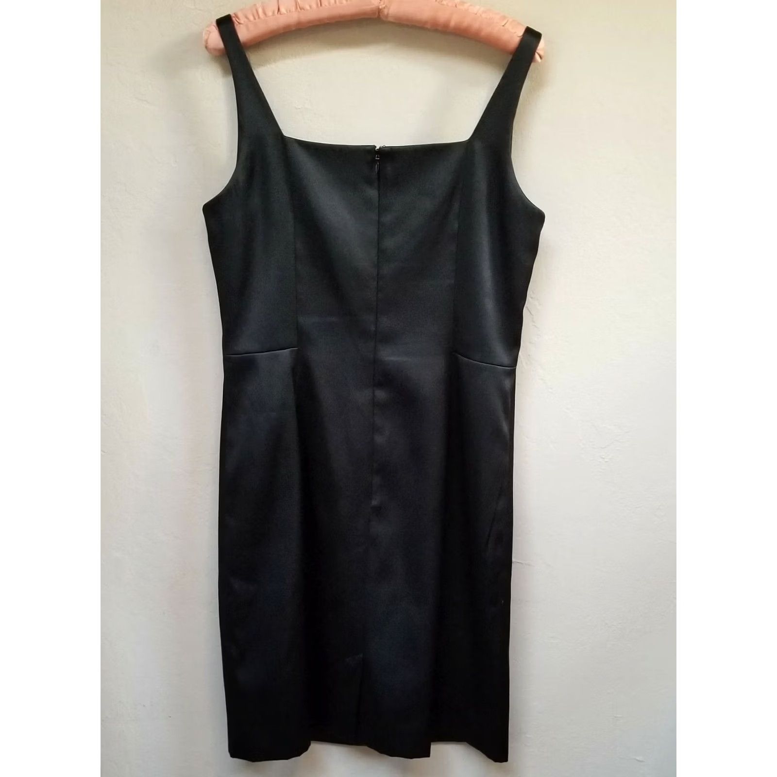 Vintage Sigrid Olsen Womens Black Sheath Dress Size 10 Square Neck Sleeveless Zip Back Size L / US 10 / IT 46 - 2 Thumbnail