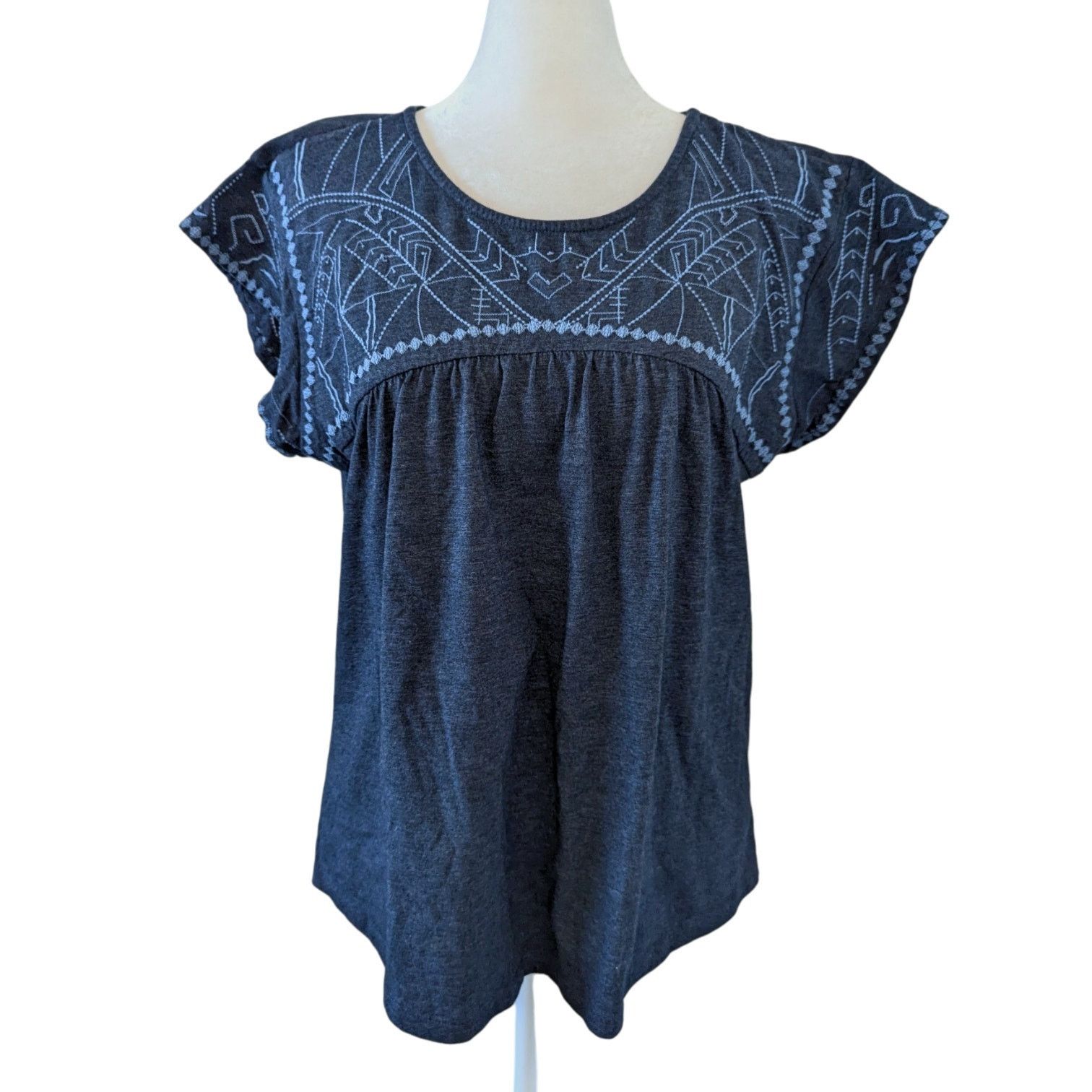Other Aventura Poet Blue Organic Cotton Embroidered Blouse Medium Size M / US 6-8 / IT 42-44 - 2 Thumbnail