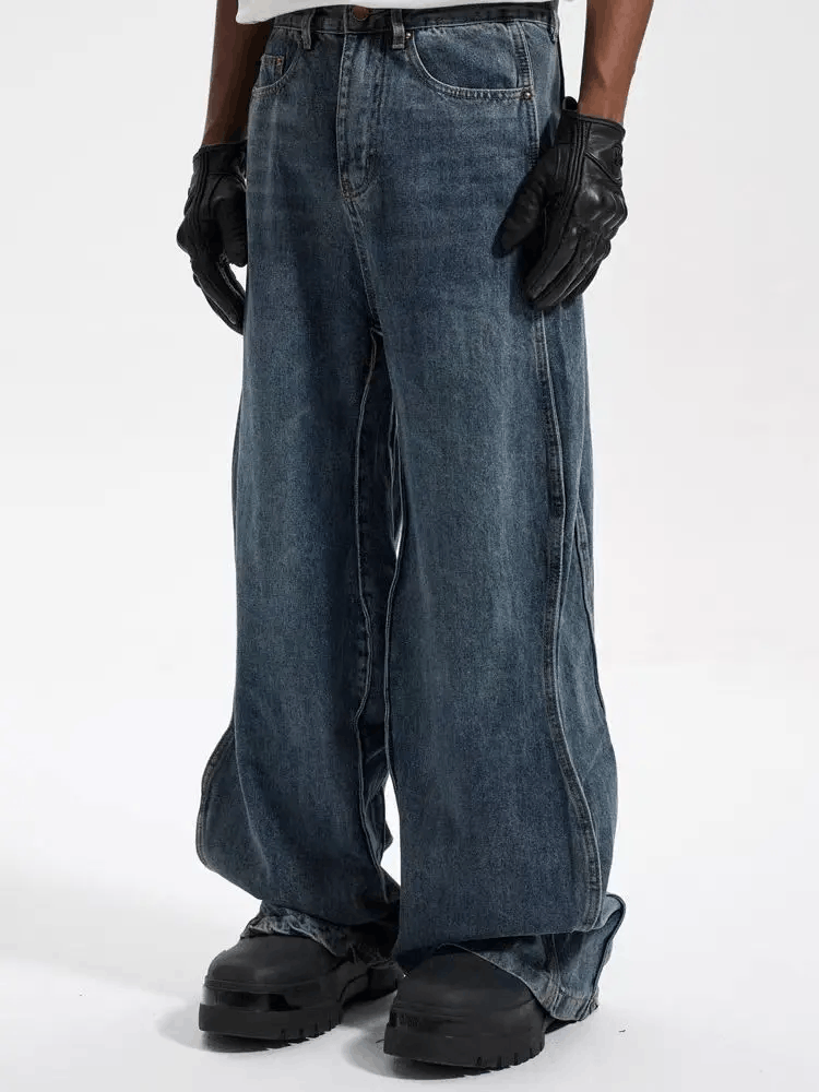 Japanese Brand × Jean Washed baggy wide-leg straight-leg jeans Size US 32 / EU 48 - 3 Thumbnail