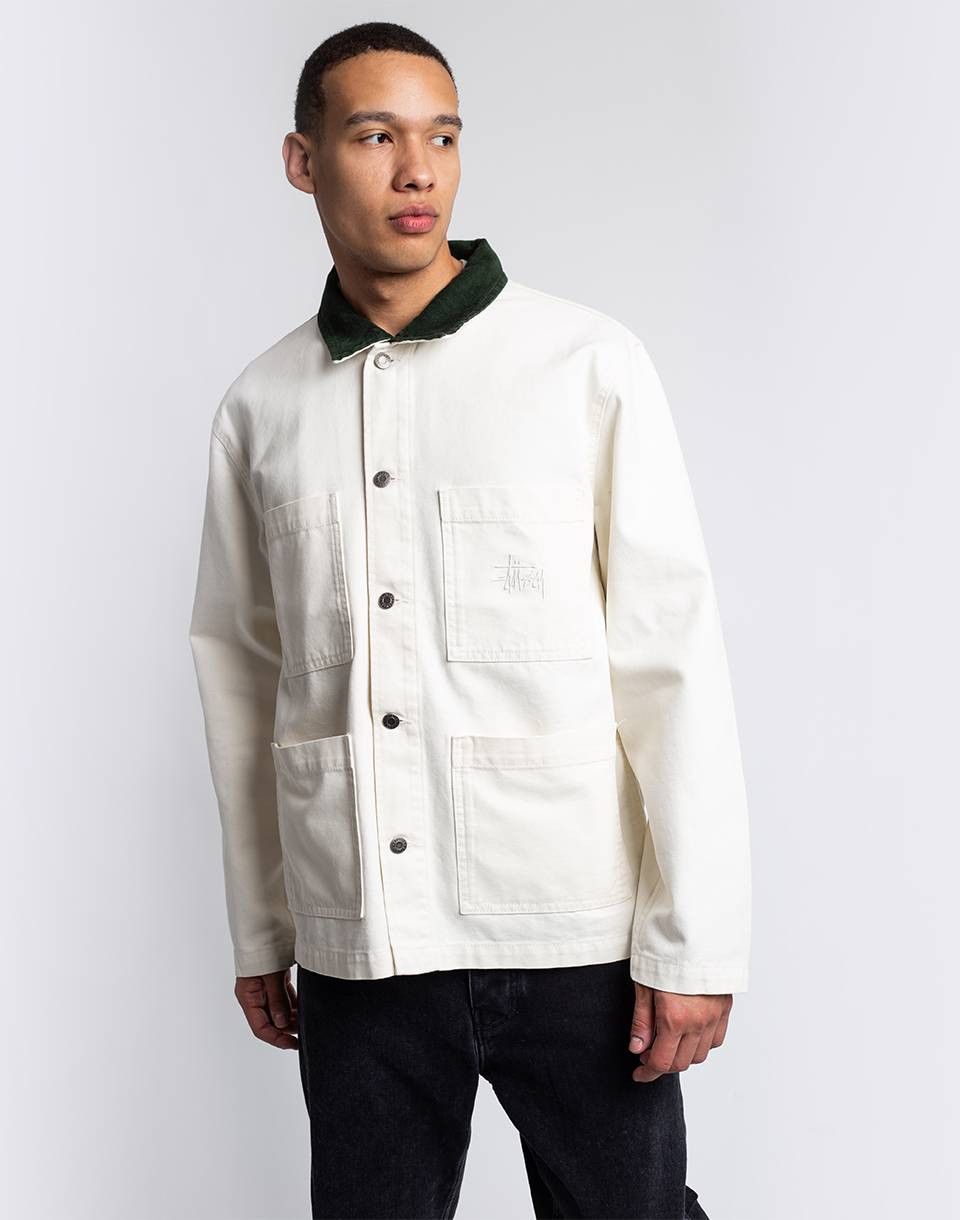 Stussy Stüssy Cord Collar Canvas Chore Jacket Bone Size M | Grailed