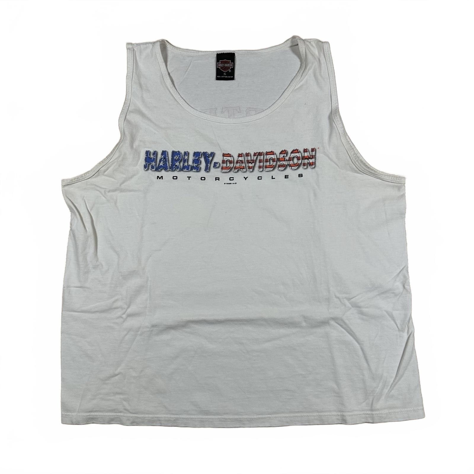 Harley Davidson Harley-Davidson Unisex Tank Top White Vintage 1999 Size US XL / EU 56 / 4 - 2 Thumbnail