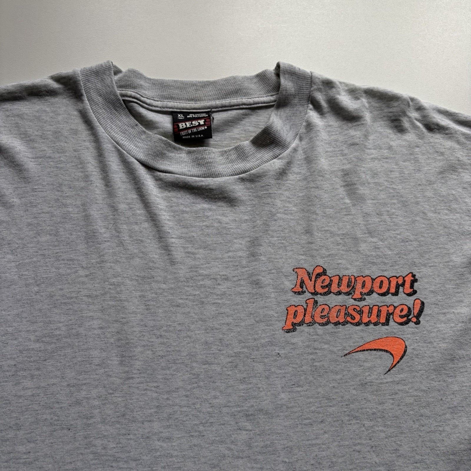 newport cigarettes shirt VTG 1990's Orange & Green T Sz XL ☆ New ☆ Newport and a ribbed crewneck Vintage 1990s Newport Pleasure Cigarettes