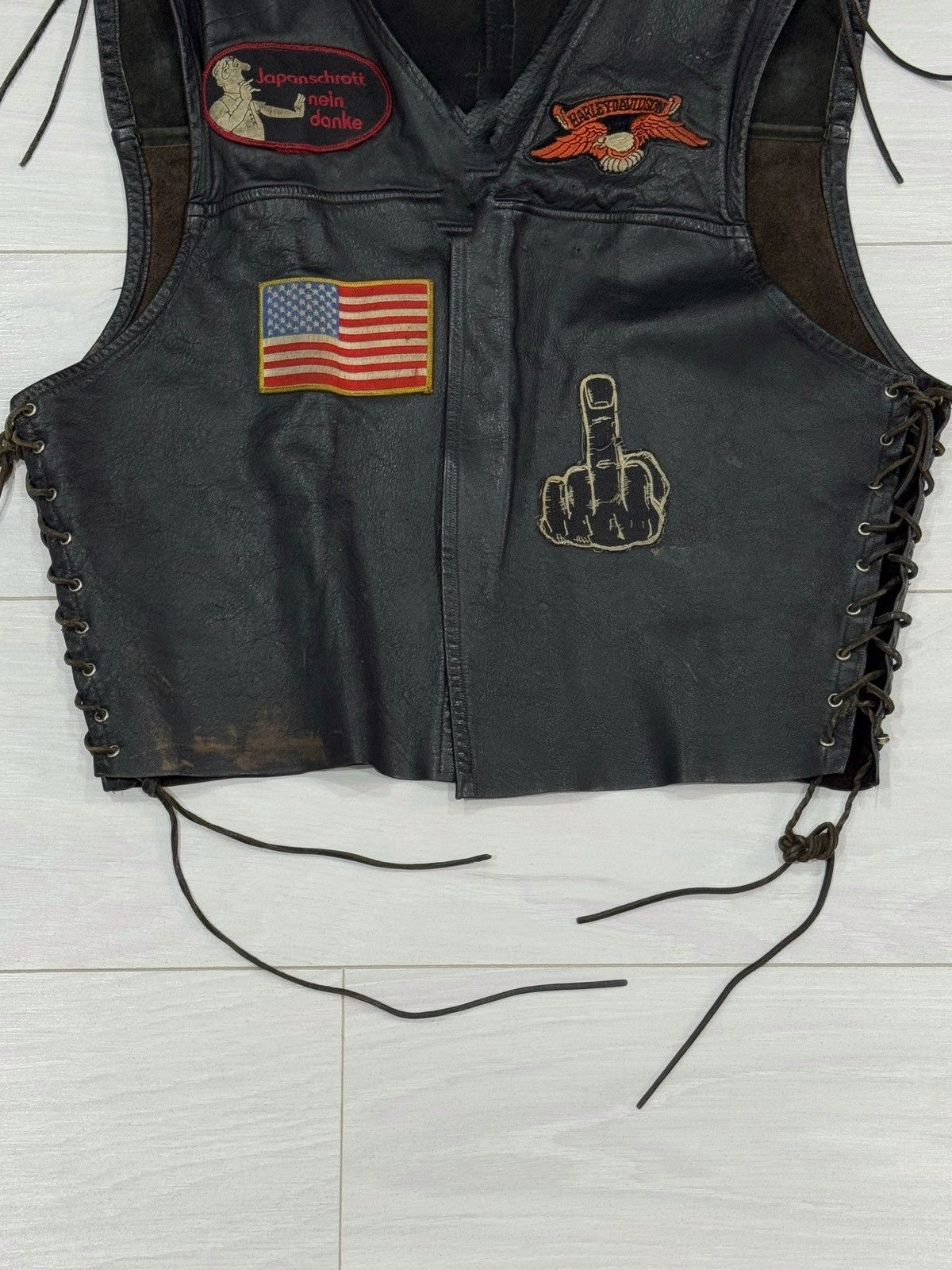 Vintage Vintage Patchwork Early 80s Distressed Harley Davidson Vest Size US S / EU 44-46 / 1 - 3 Thumbnail