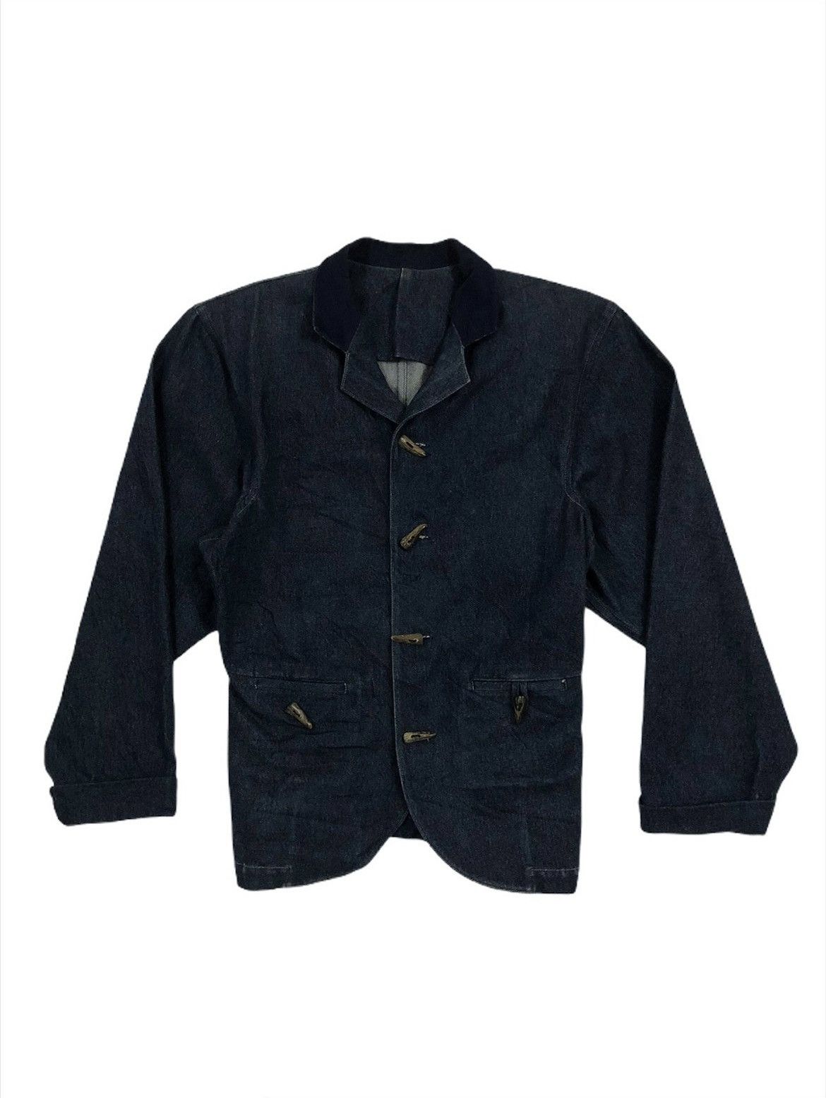 Yohji Yamamoto 1980s Yohji Yamamoto Batwing Indigo Baggy 🧙‍♀️ Denim Jacket Size US S / EU 44-46 / 1 - 1 Thumbnail