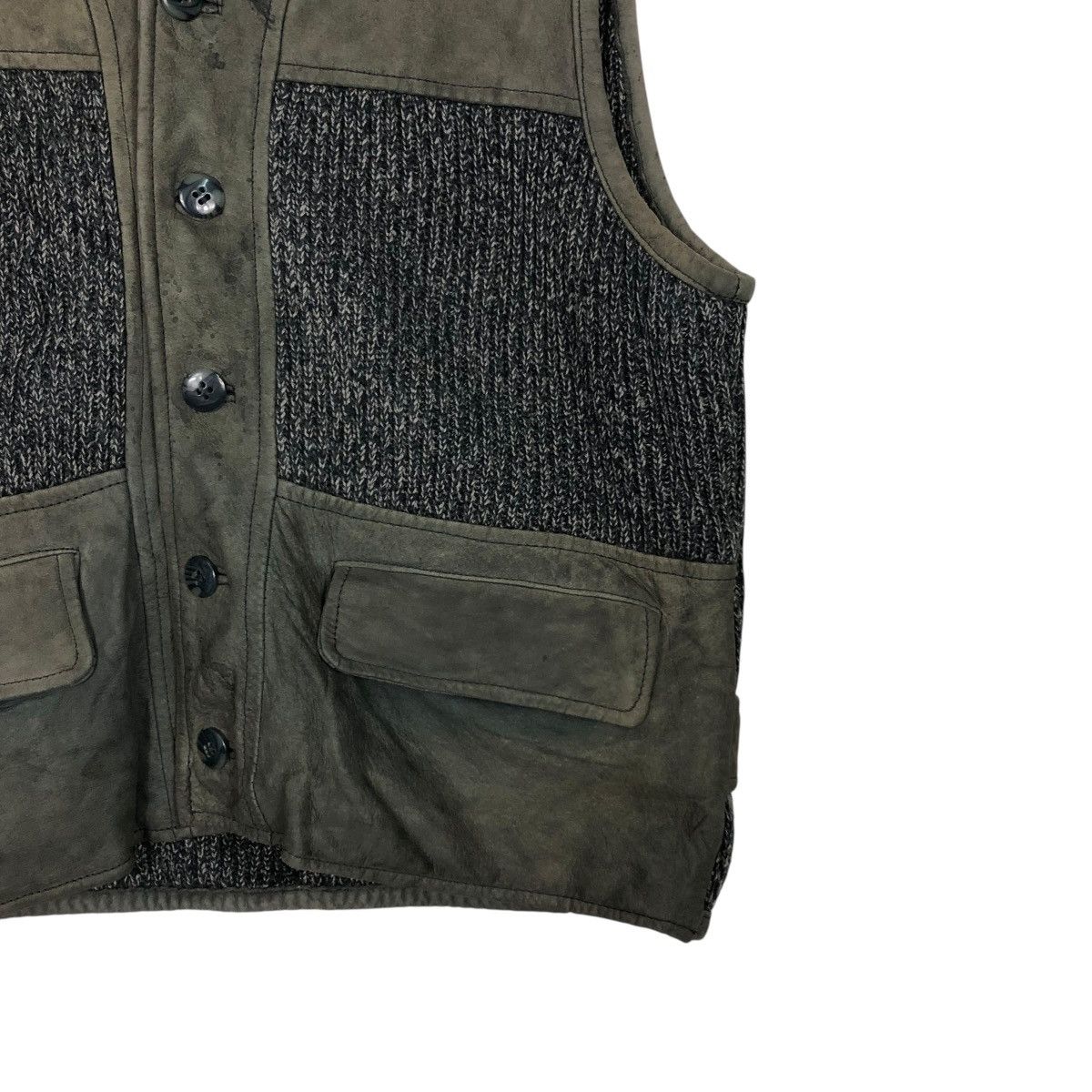 Japanese Brand 🔥VINTAGE VEST BIKER LEATHER JACKET GRASS ROOST ISSEY MIYAKE Size US L / EU 52-54 / 3 - 7 Thumbnail
