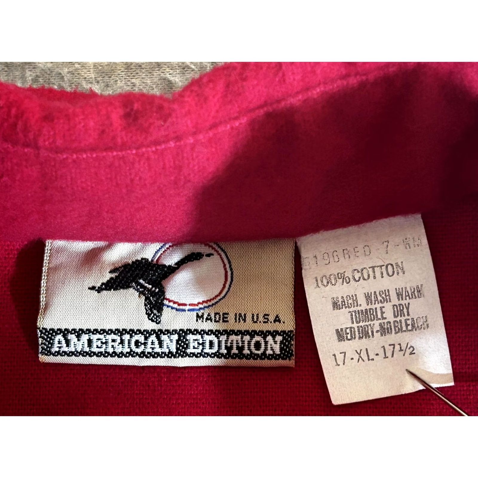 Vintage VINTAGE Flannel Shirt Mens XL Red American Edition Heavyweight 90s USA Shirt Mens XL Red Cotton Flannel Button-Up with Pockets Size US XL / EU 56 / 4 - 7 Thumbnail