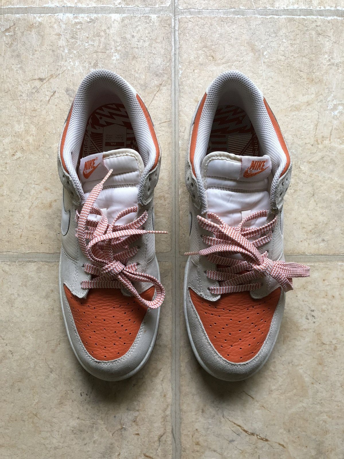 Nike Nike Dunk Low CL White Hoop Orange Size 10 - 318020-111 Size US 10 / EU 43 - 3 Thumbnail
