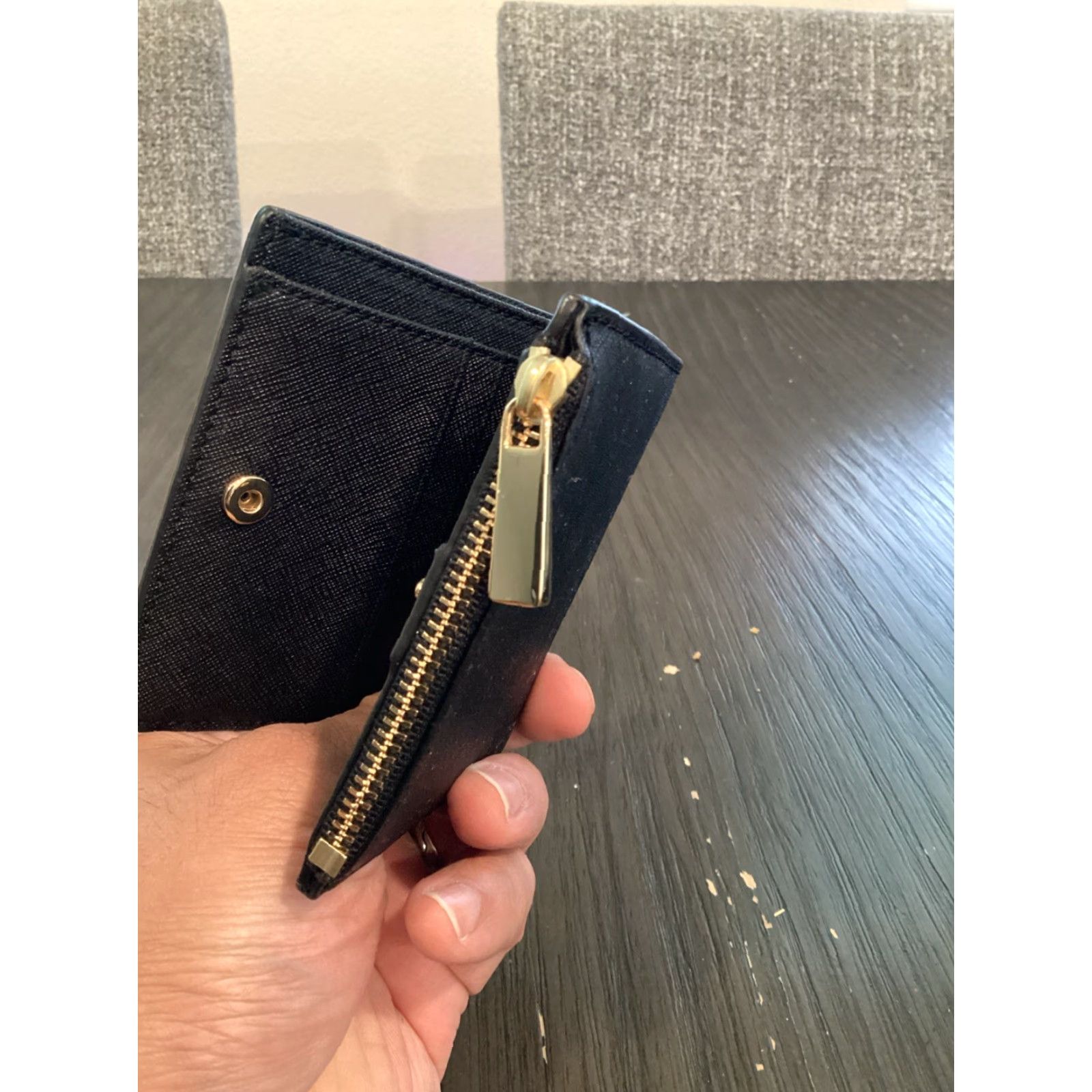 Tory Burch Tory Burch Black Logo Foldover Thin I.D., Zip Coin, Credit Card, Wallet Size ONE SIZE - 6 Thumbnail
