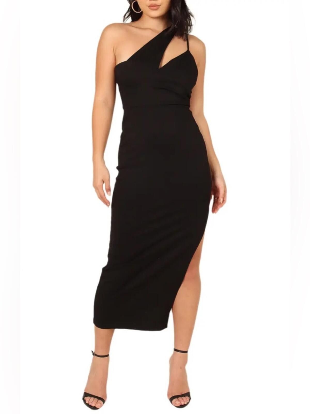Other Petal & Pup Jolie Asymmetric Sheath Midi Dress Size 8 Black Size M / US 6-8 / IT 42-44 - 1 Thumbnail