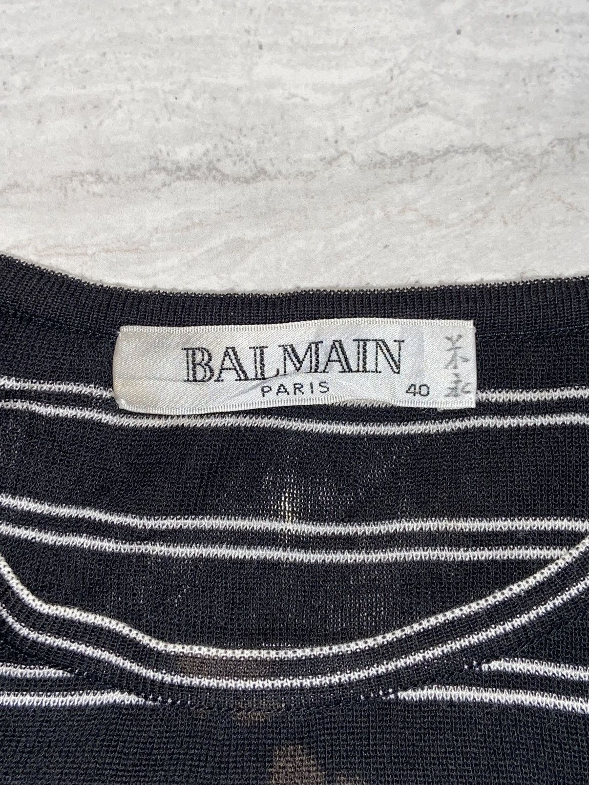 Balmain BALMAIN PARIS Striped Long Sleeve T-shirt Size US S / EU 44-46 / 1 - 11 Thumbnail