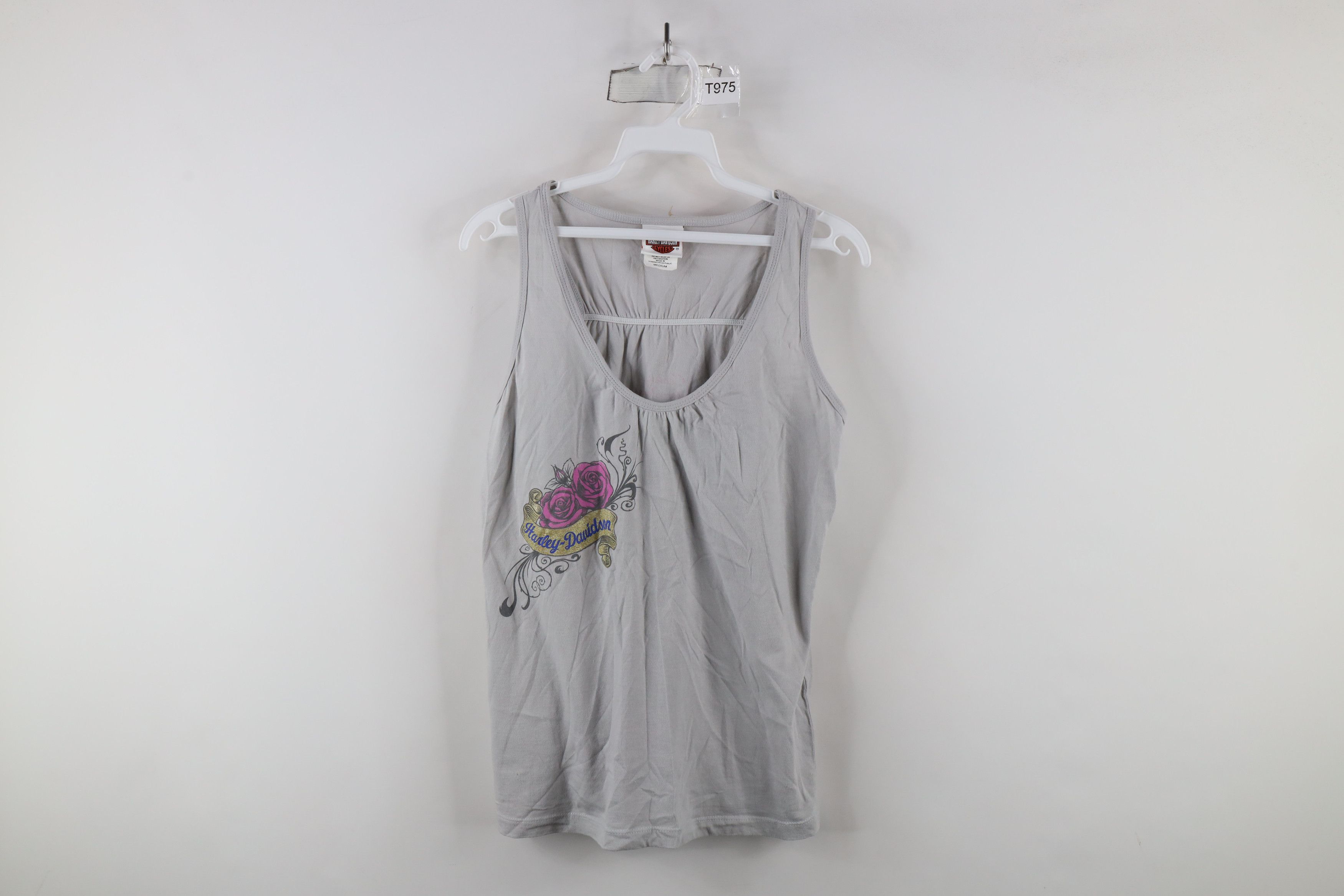 Harley Davidson × Vintage Vintage Harley Davidson Tribal Rose Flower Tank Top T-Shirt Size M / US 6-8 / IT 42-44 - 1 Thumbnail