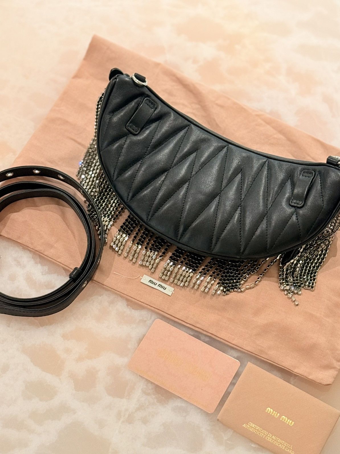 Miu Miu MIUMIU CRYSTAL FRINGE BAG Size ONE SIZE - 4 Thumbnail