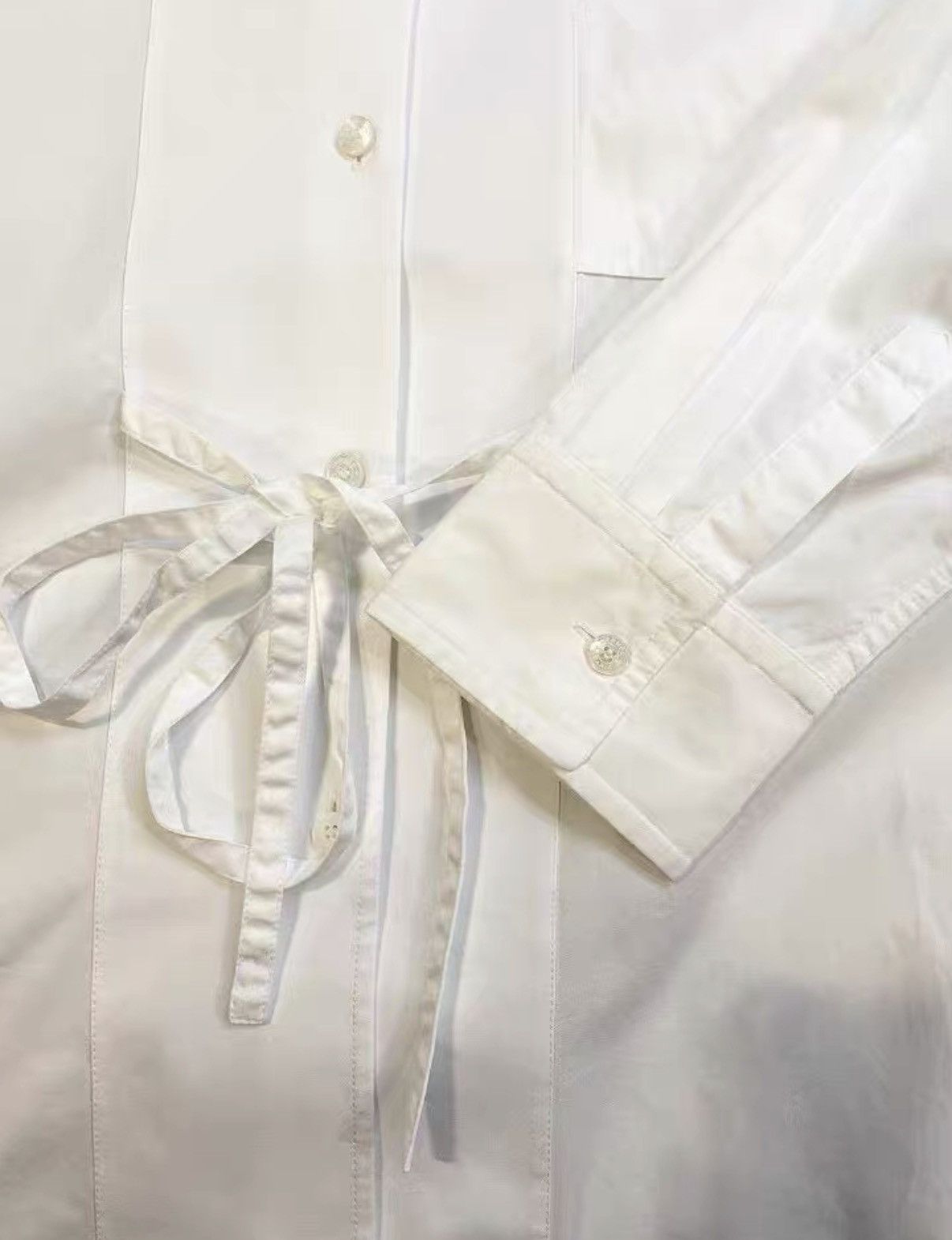 Hermes Hermès White Stand Collar Loose Shirt Dress J33 Size XS / US 0-2 / IT 36-38 - 6 Thumbnail