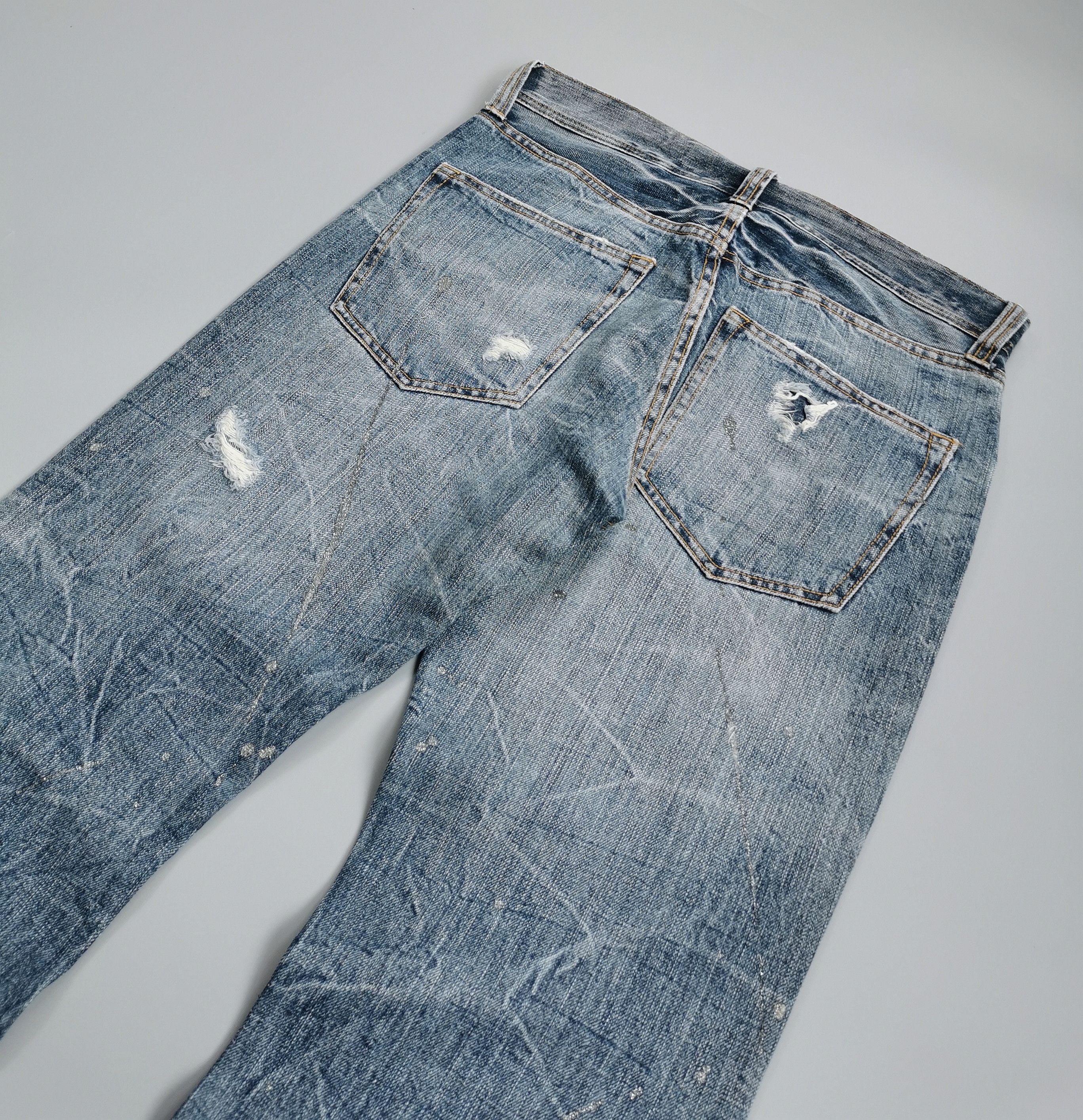 Kapital Distressed Light Wash Flared Denim Jeans Size US 32 / EU 48 - 7 Thumbnail