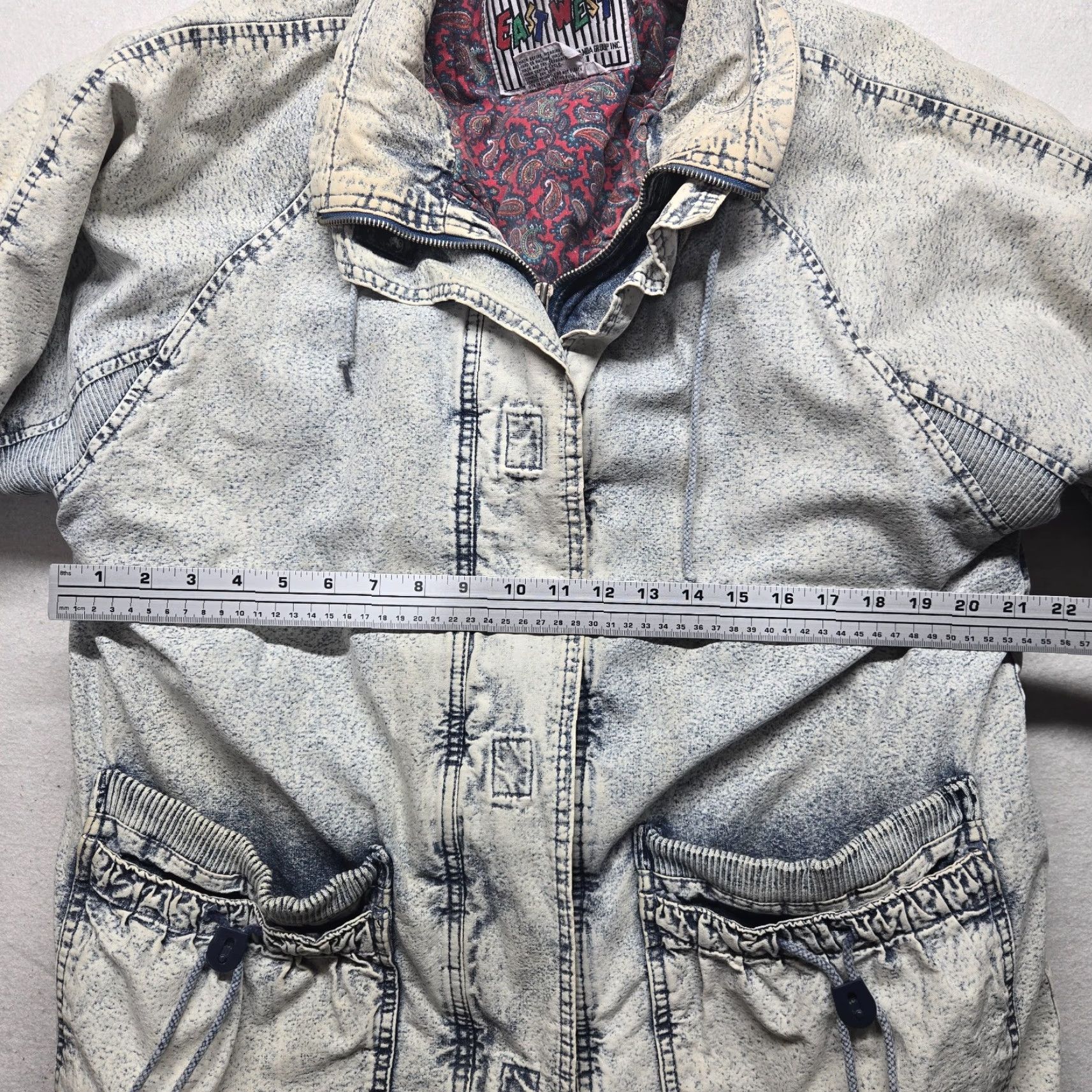 Vintage VINTAGE East West Acid Stone Wash Denim Coat Blue Jean Jacket Women's Med 80’s Size 32" / US 10 / IT 46 - 4 Thumbnail