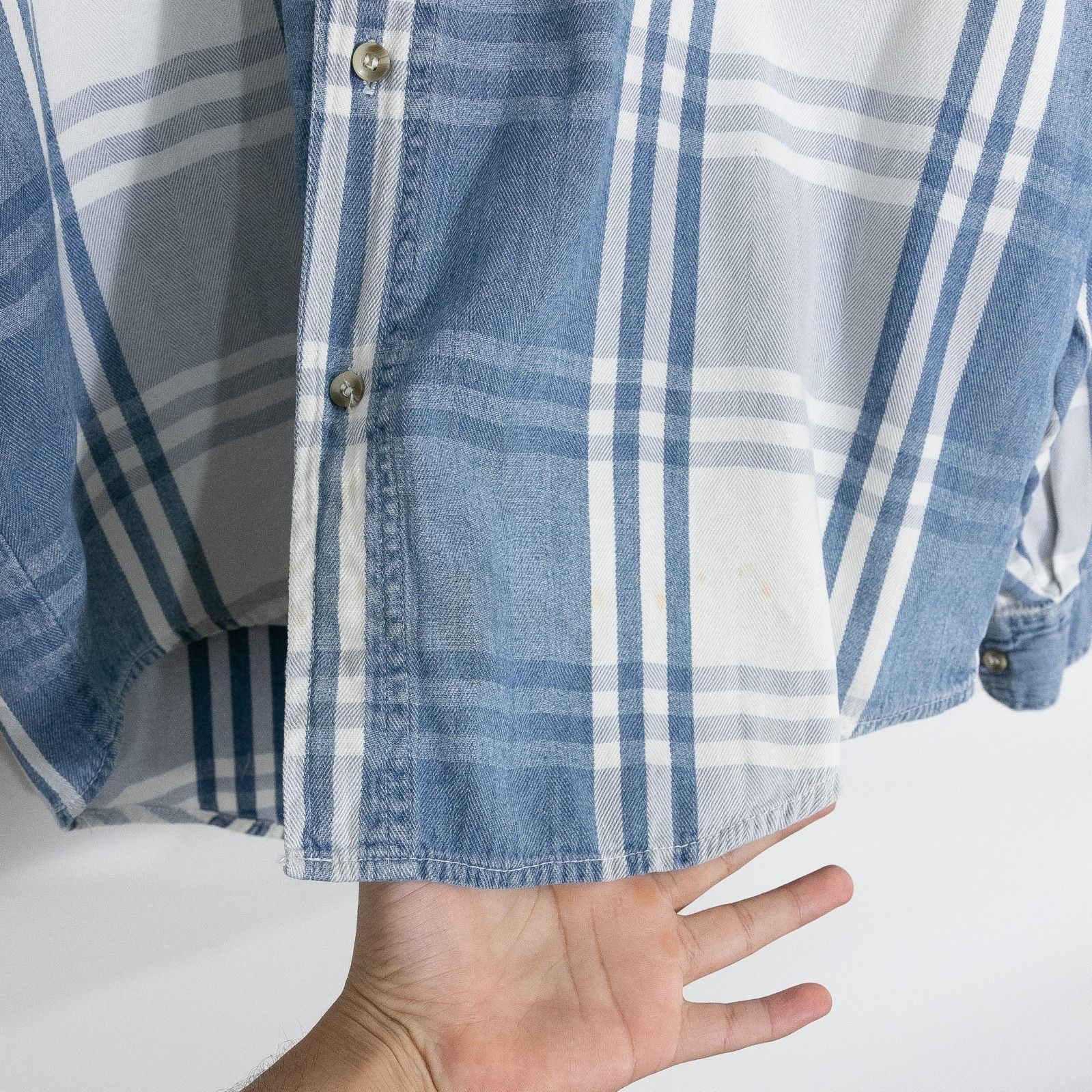 Vintage Vintage 90s Coliseum Blues Denim Shirt Mens XL Square Plaid Size US L / EU 52-54 / 3 - 6 Thumbnail