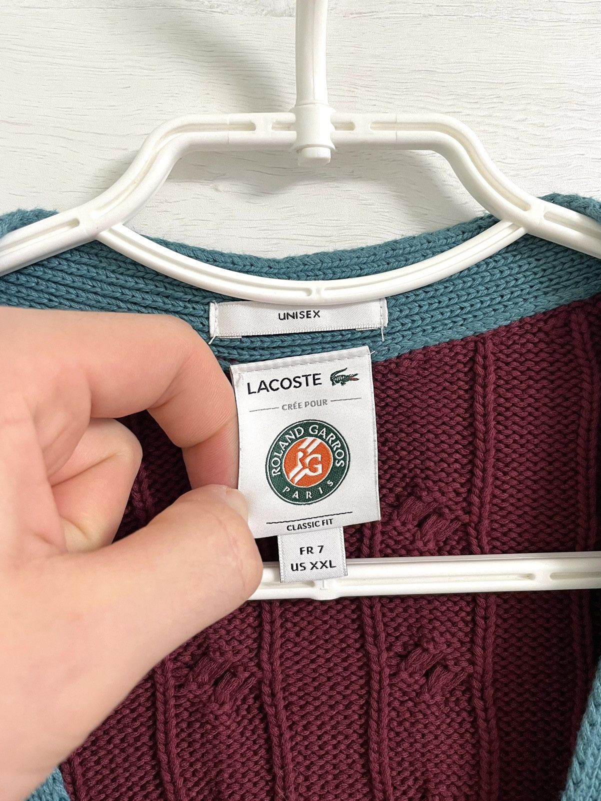 Lacoste Lacoste Roland Garros Tennis Cable Knit Sweater Cardigan Size US XXL / EU 58 / 5 - 3 Thumbnail