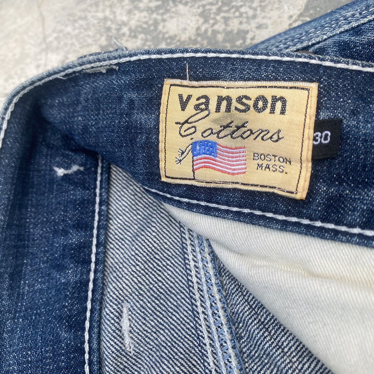 Vanson Leathers VANSON LEATHERS Distressed Patches Jeans Size US 31 - 14 Thumbnail
