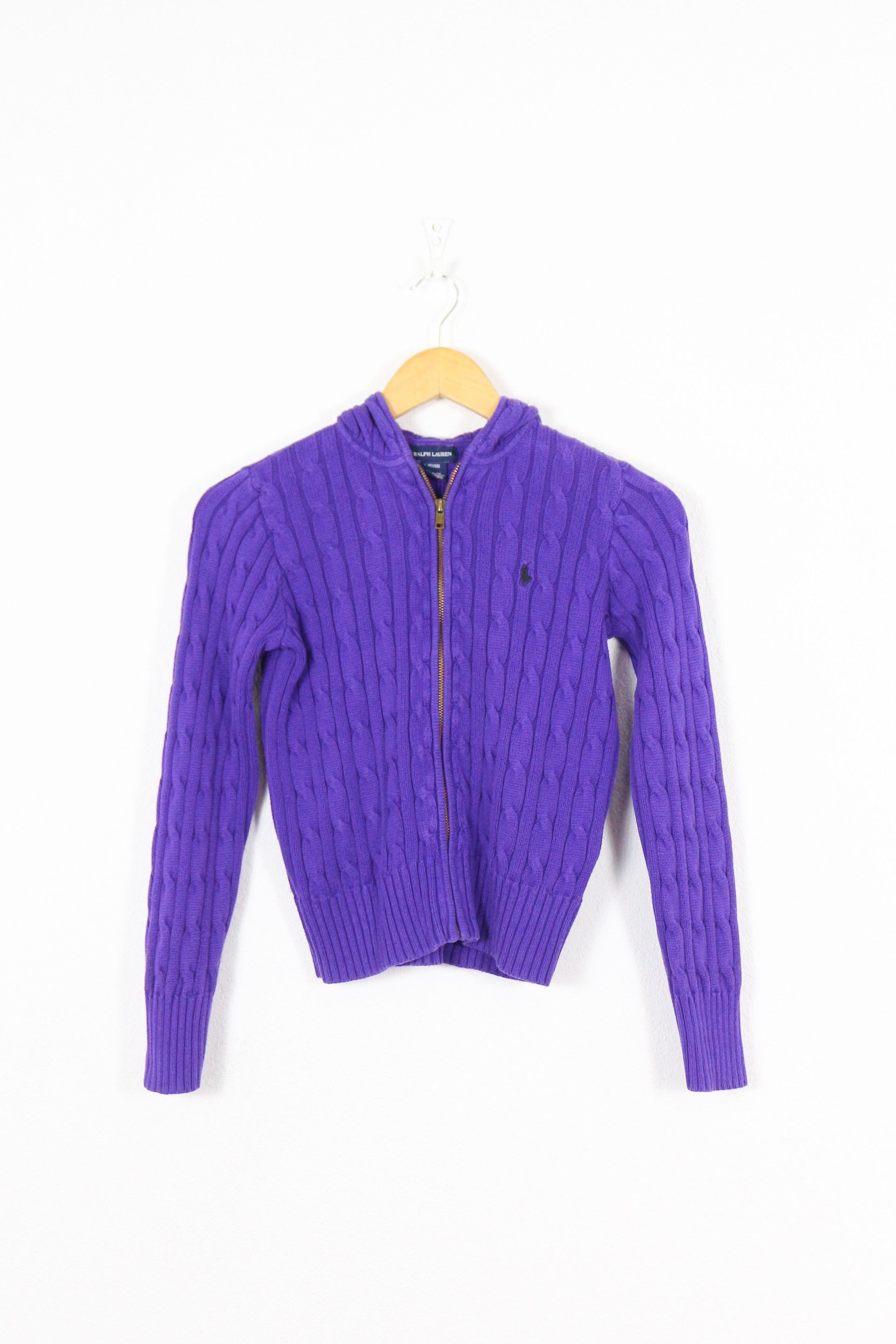 Polo Ralph Lauren Polo Ralph Lauren Pony Logo Cable Knit Hoodie Y2K Style Size S / US 4 / IT 40 - 1 Thumbnail