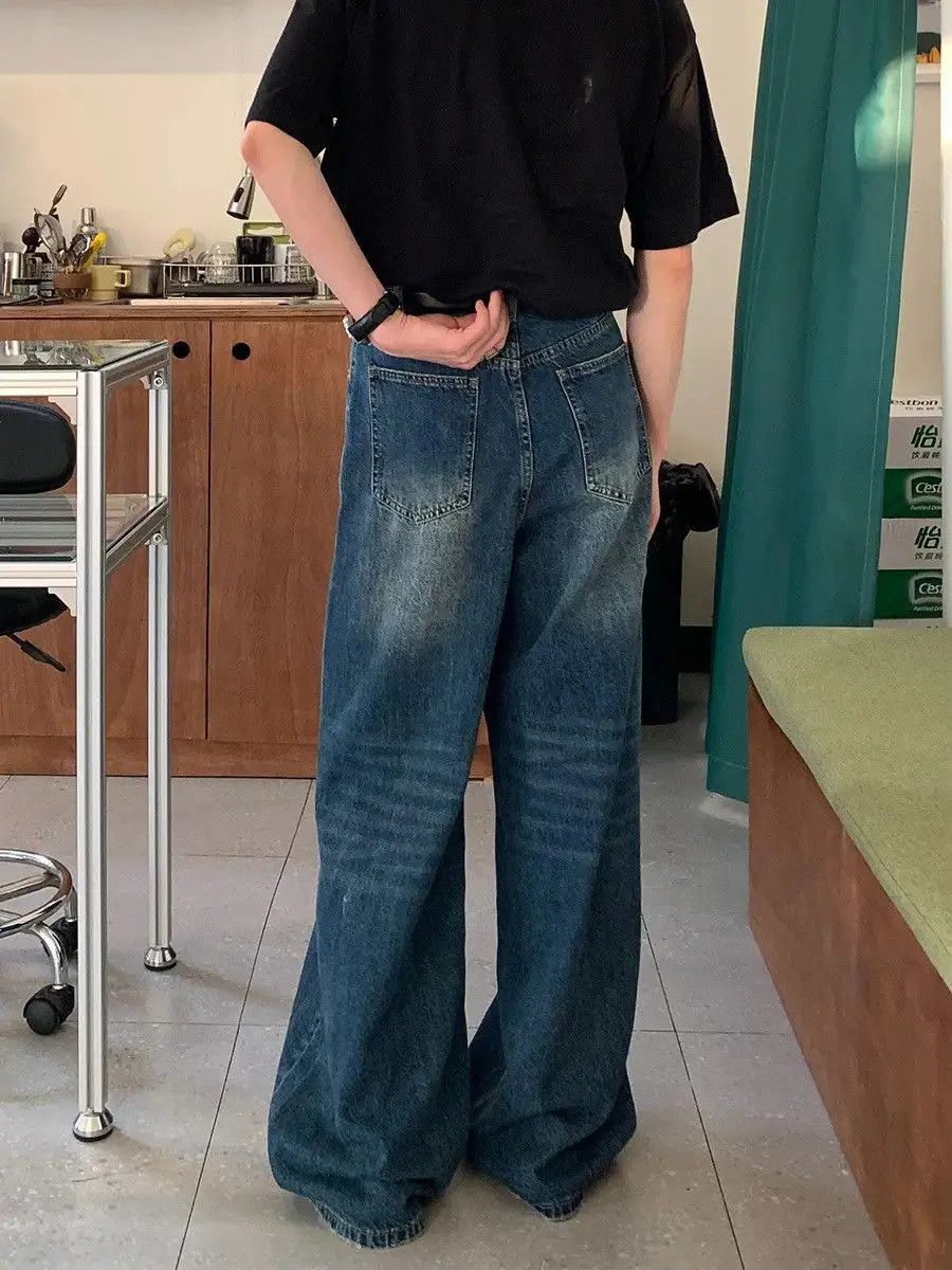 Japanese Brand Retro casual wide leg high street jeans Size US 32 / EU 48 - 3 Thumbnail