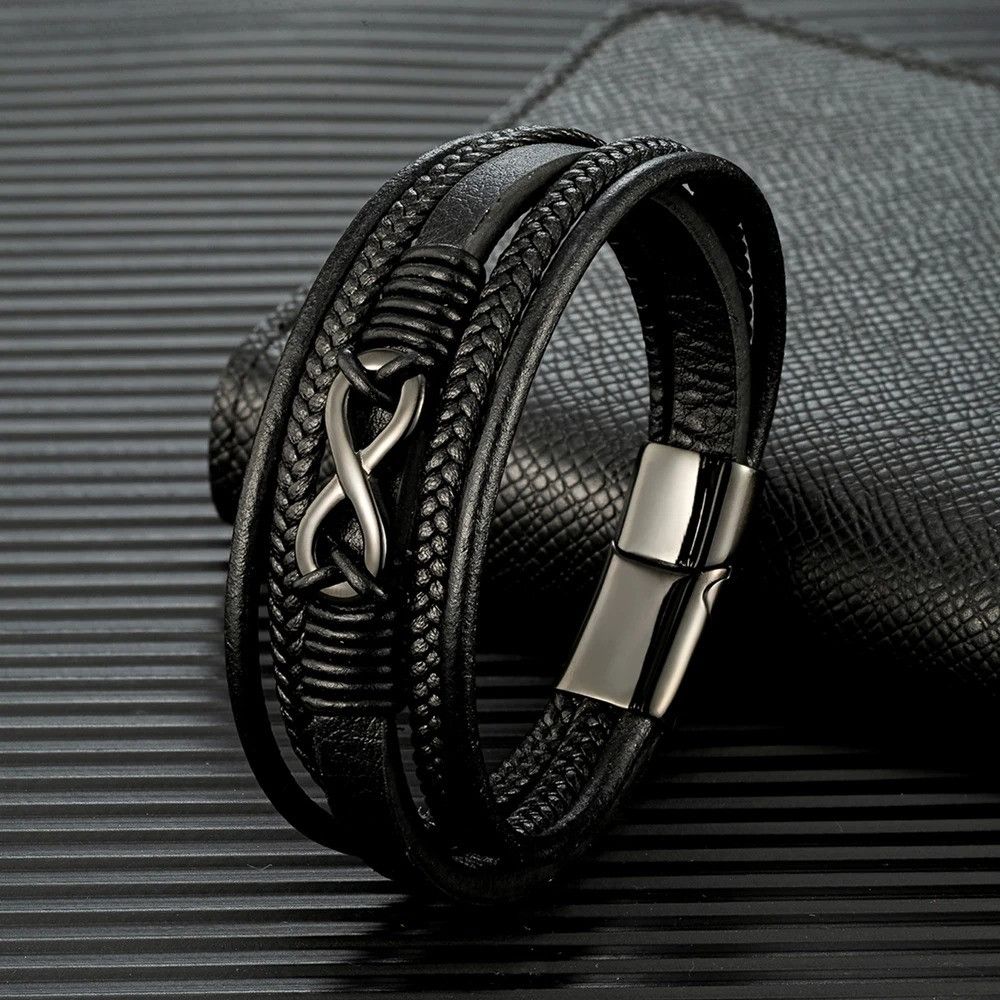 Other Infinity Multilayer Braided Leather Bracelet Gift For Him Size ONE SIZE - 6 Thumbnail