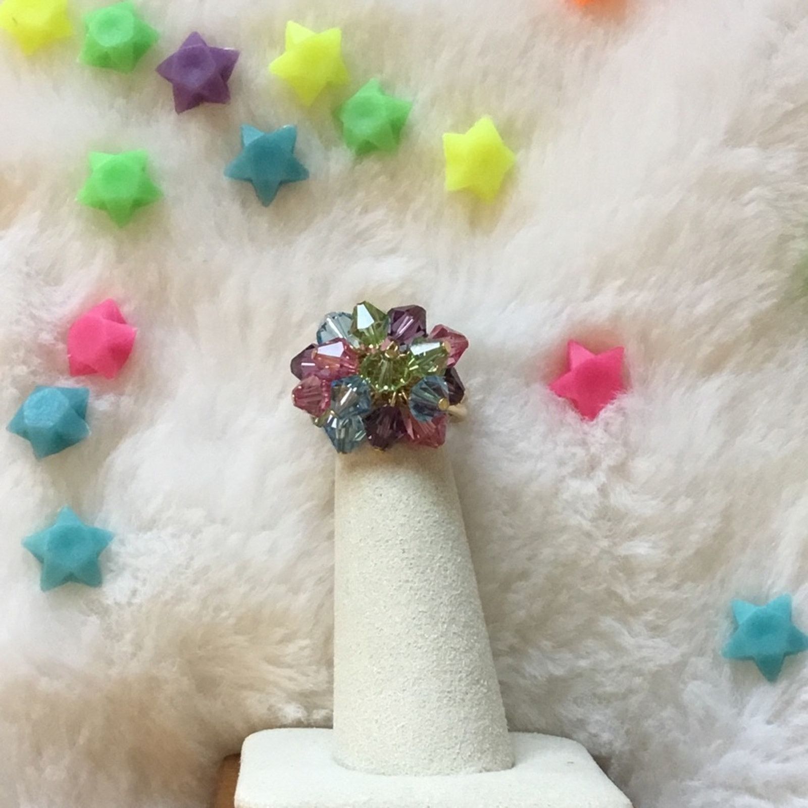 Other Cluster Multi Vivid Crystals Ring Size ONE SIZE - 1 Thumbnail