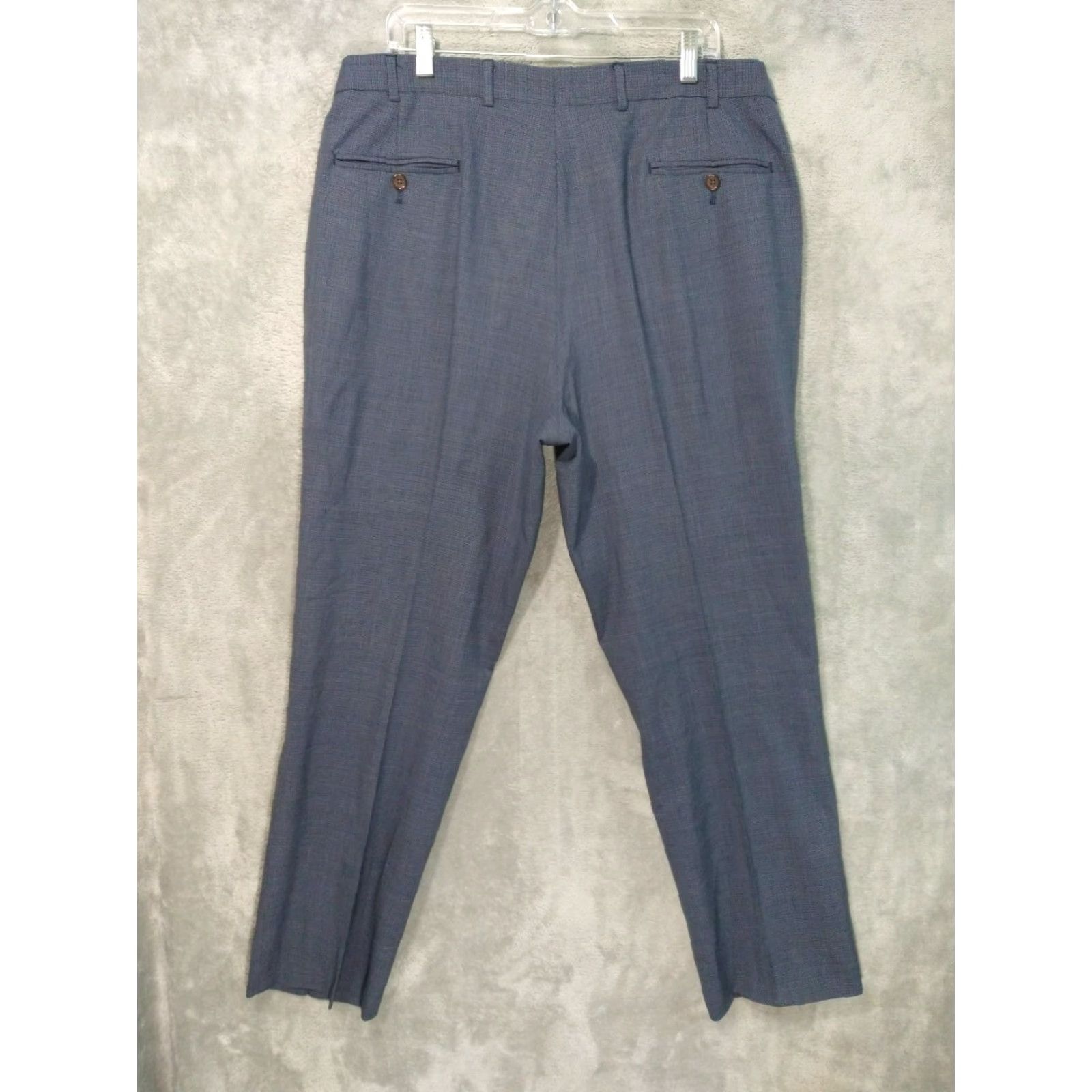 Brooks Brothers Brooks Brothers Dress Pants Men 38x31 Blue Plaid Wool Madison Fit Flat Front Size US 38 / EU 54 - 2 Thumbnail