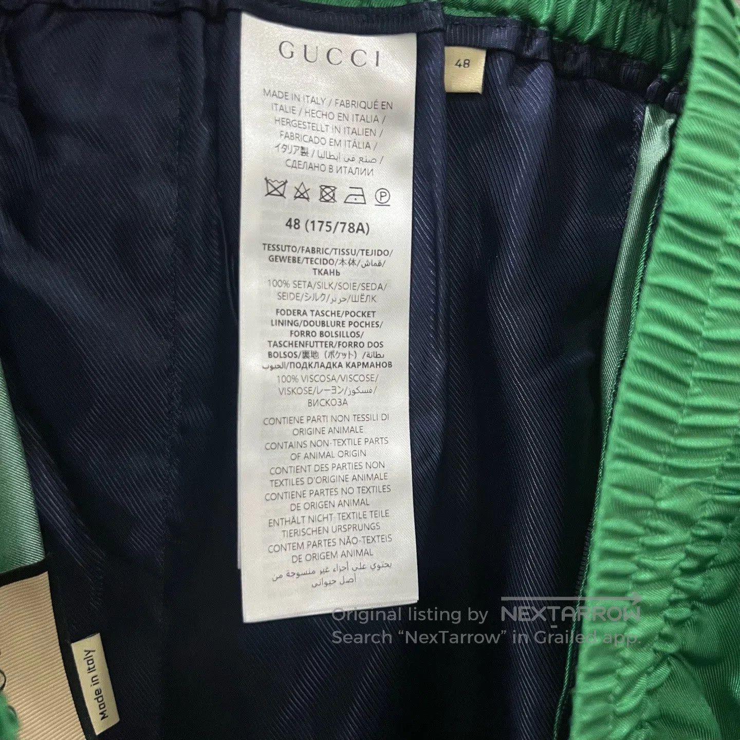 Gucci Guicci Green Silk Buckle Pattern Shorts| Size US 32 / EU 48 - 6 Thumbnail