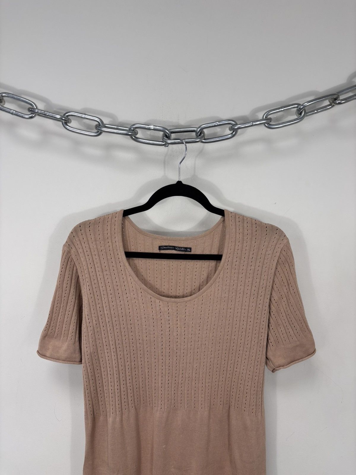 Gudrun Sjoden Gudrun Sjoden Women’s Silk Cotton Short Sleeve Top Sweater Size XL / US 12-14 / IT 48-50 - 2 Thumbnail