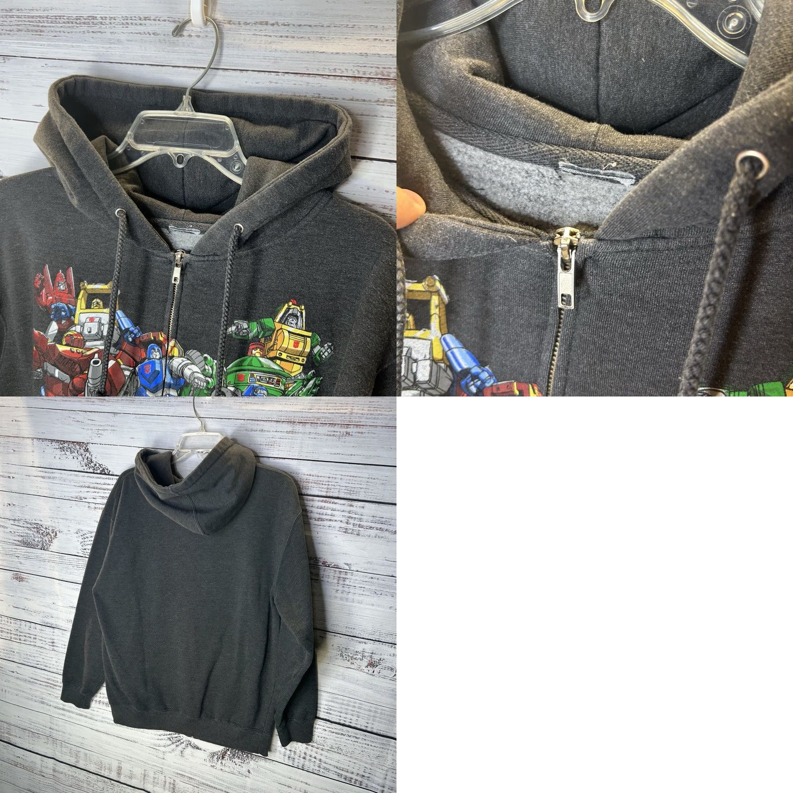 Vintage VINTAGE Minibots Transformers Graphic Full-Zip Hoodie Men’s M Gray Cotton Blend Regular Size Hoodie Mens Graphic Print 90s Century? Size US M / EU 48-50 / 2 - 8 Thumbnail
