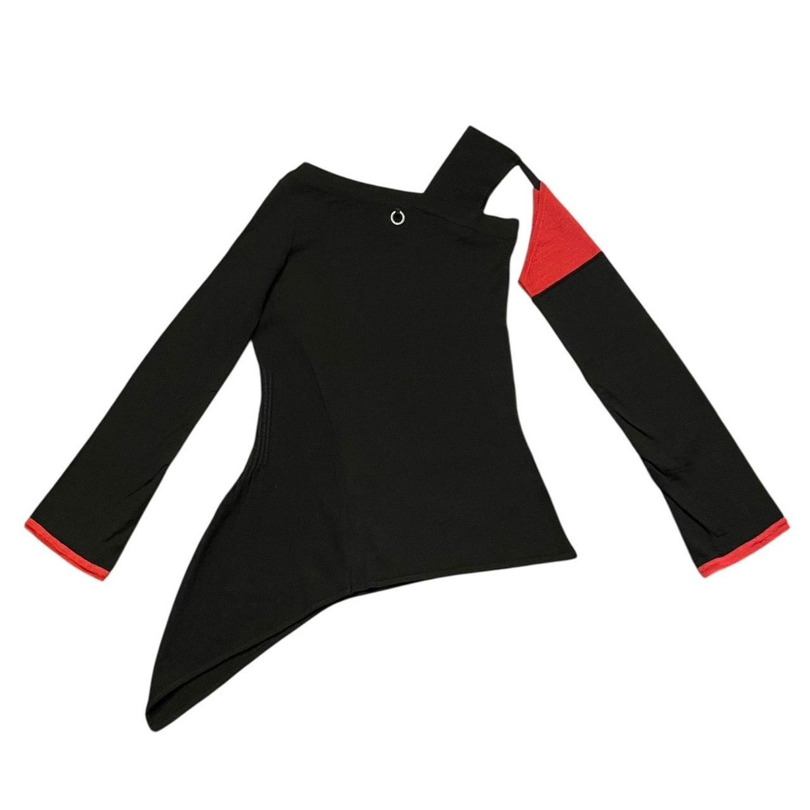 Cop Copine RARE VTG knit Save the Queen asymmetrical one sleeve top Size L / US 10 / IT 46 - 2 Thumbnail