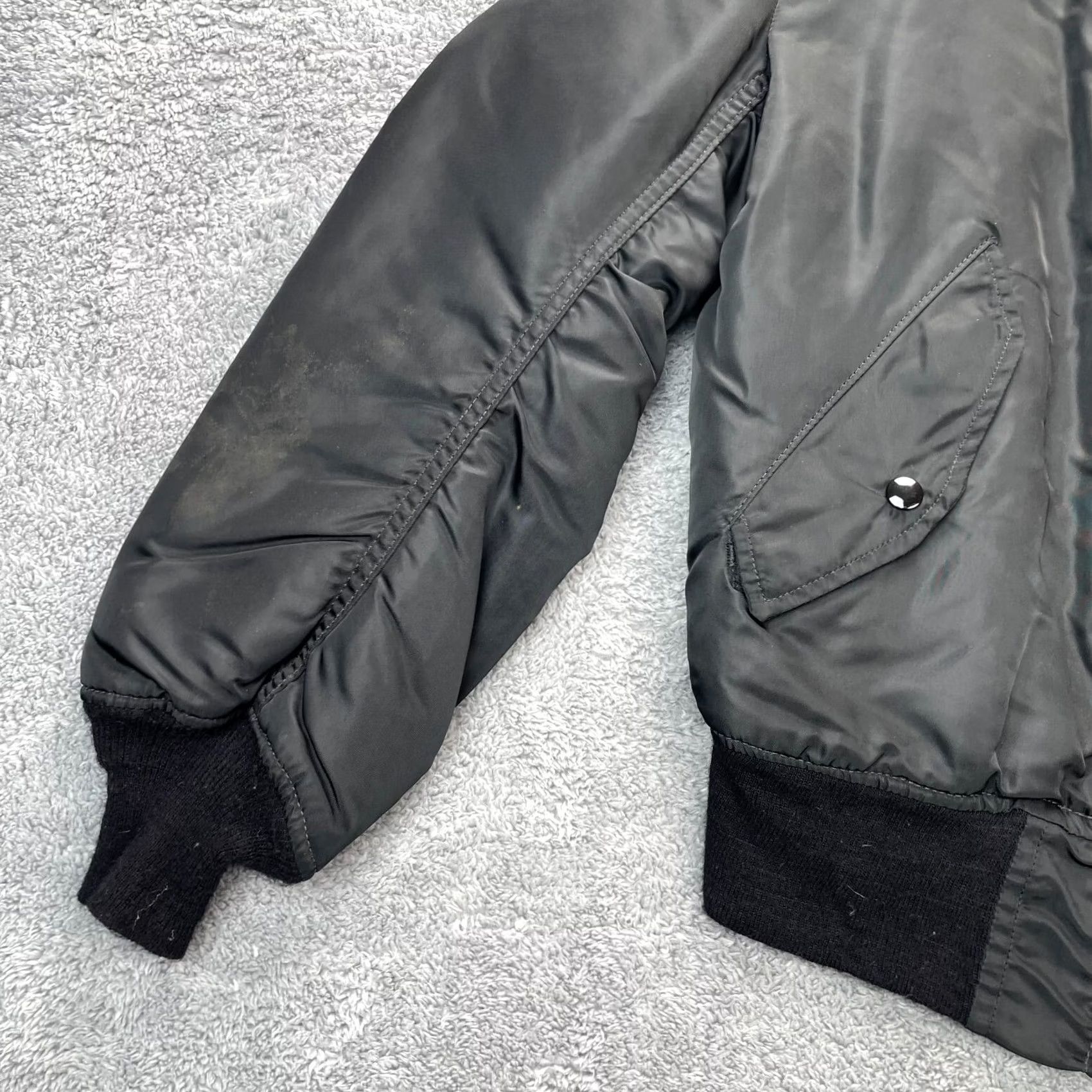 Alpha Industries VINTAGE Alpha Industries Moscow On The Hudson Film Crew Jacket Mens XS Black Bomber Reversible Full Zip Nylon Softshell Band Collar 90s Theme Mens Size US XS / EU 42 / 0 - 5 Thumbnail
