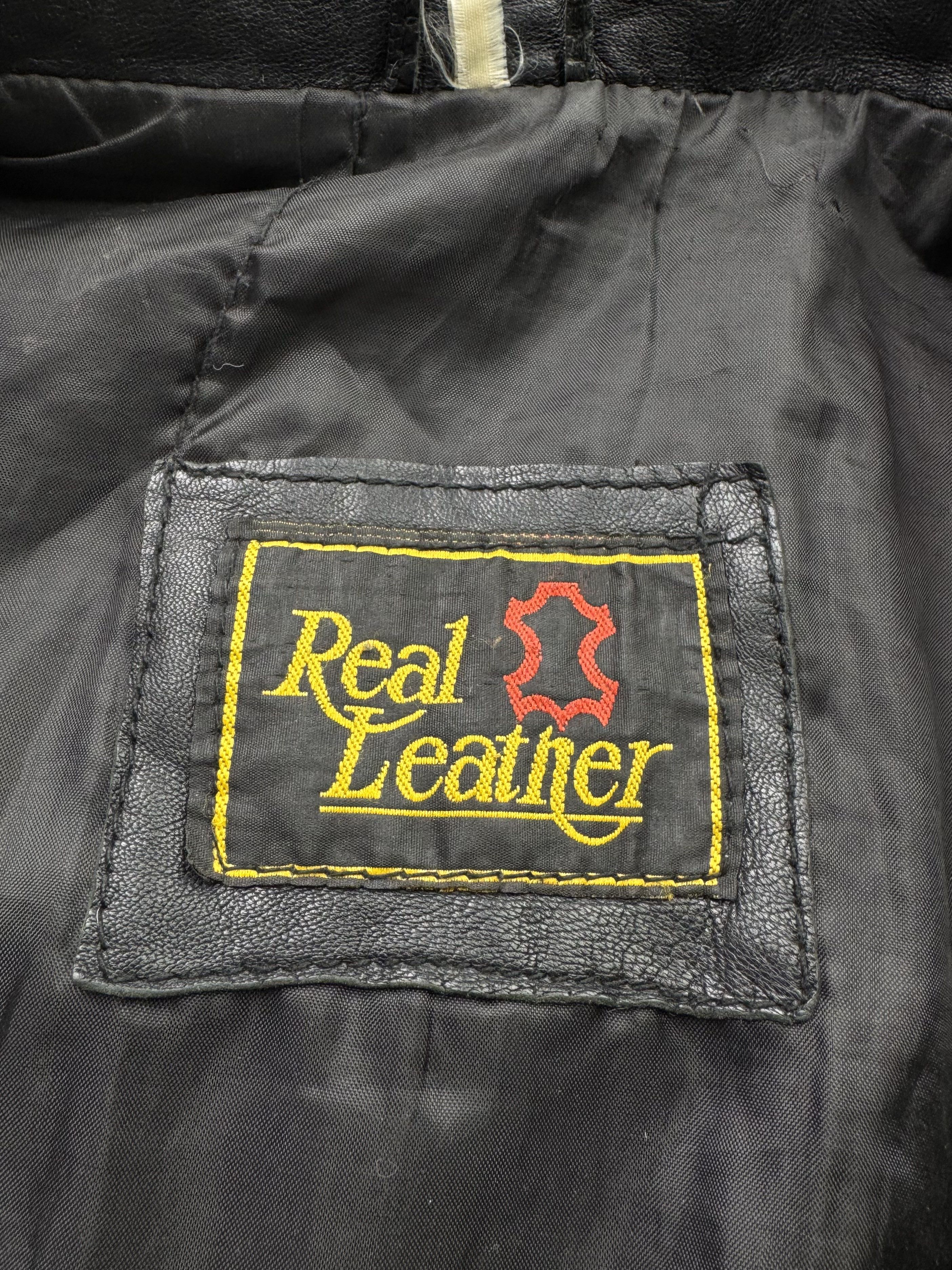 Japanese Brand Vintage Time Faded Leather Bomber Jacket(V36)E2 Size US L / EU 52-54 / 3 - 9 Thumbnail