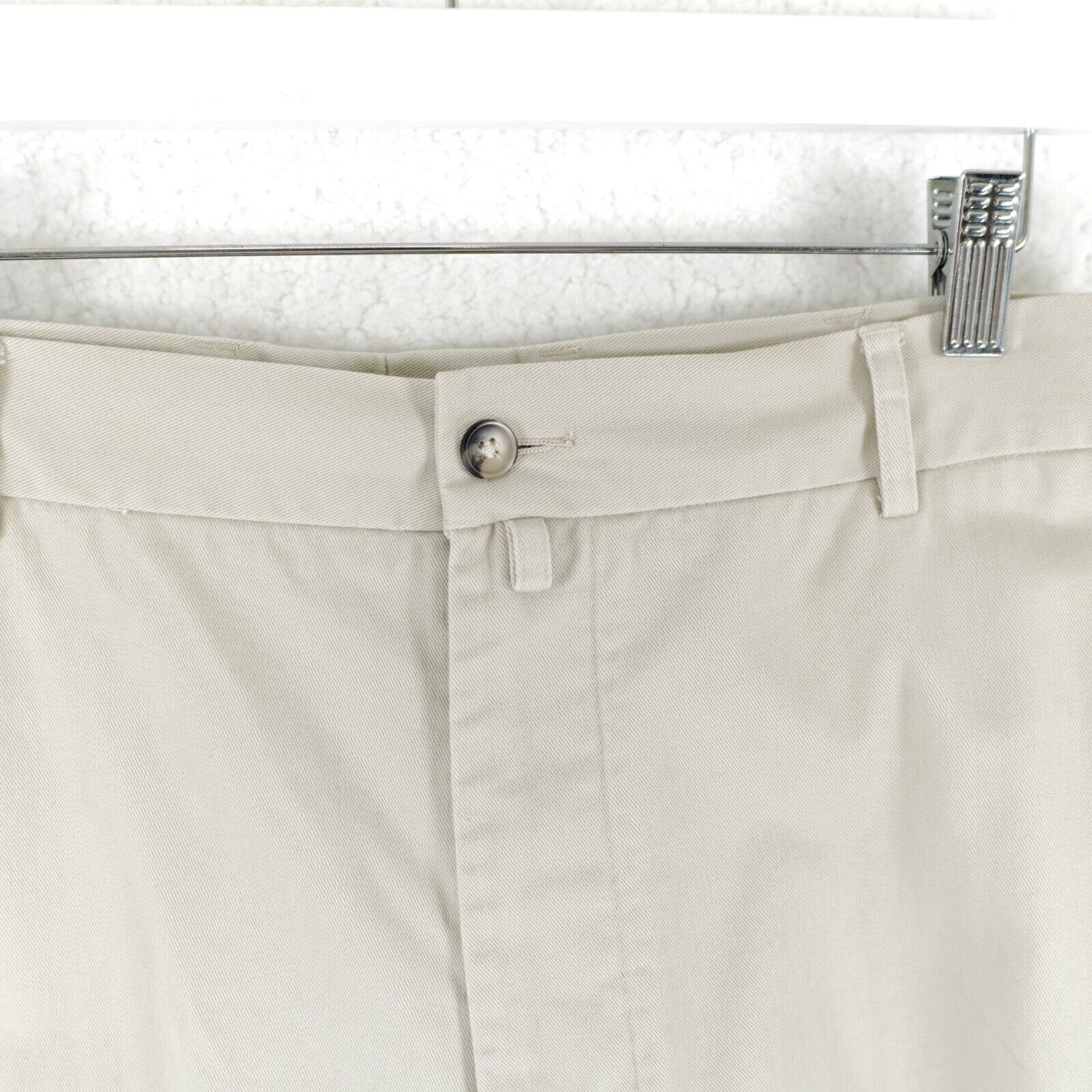 Other Faconnable Cream Gray Flat Front High Rise Cotton Chino Pant Size US 34 / EU 50 - 3 Thumbnail