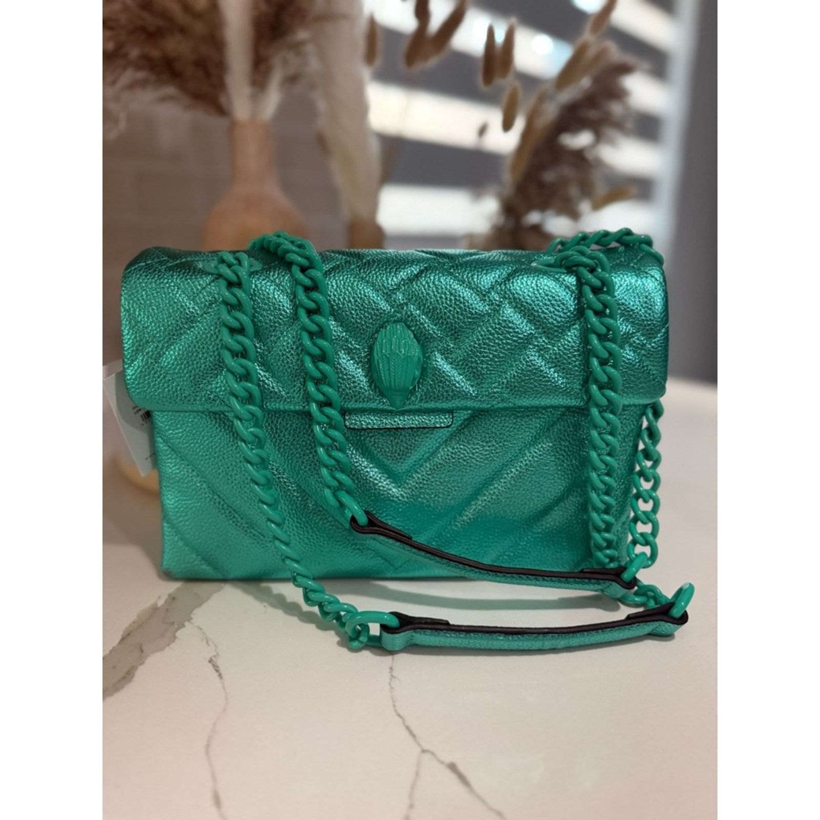 Kurt Geiger Kurt Geiger London Kensington Drench NWT! Metallic Green Size ONE SIZE - 1 Thumbnail