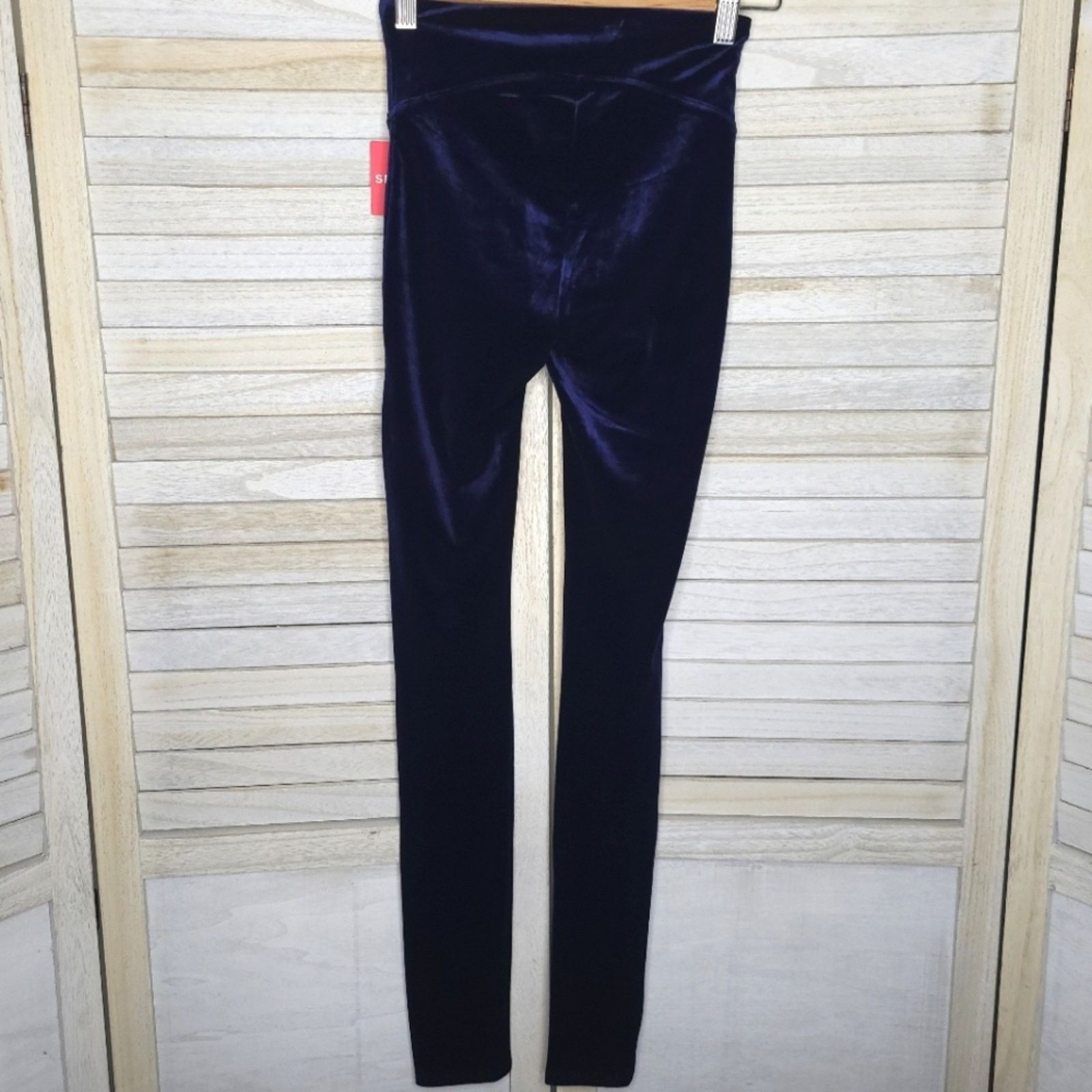 Spanx NEW Spanx High Waist Velvet Leggings Pants XS Blue Velour Size 24" / US 00 / IT 34 - 9 Thumbnail