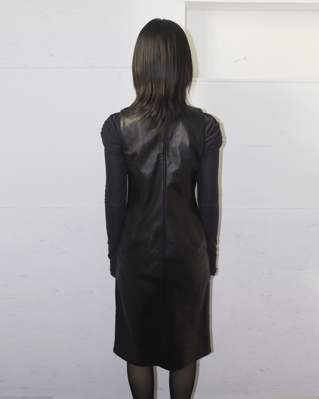 Dolce & Gabbana Dolce & Gabbana Line Detail Leather Sleeveless Dress Size M / US 6-8 / IT 42-44 - 4 Thumbnail