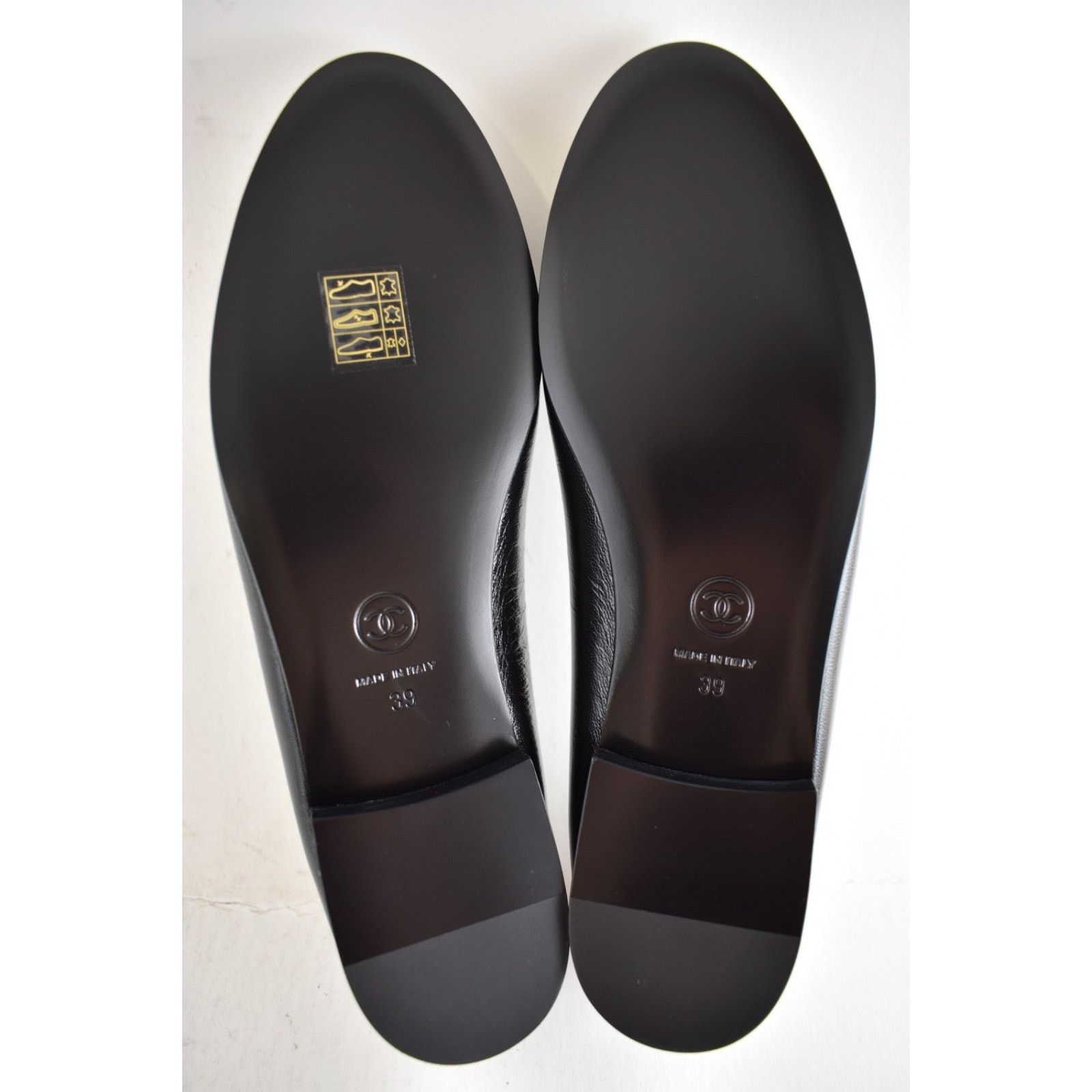 Chanel Chanel 26S Black White Lambskin CC Bow Ballet Flat 39 Size US 9 / IT 39 - 21 Thumbnail