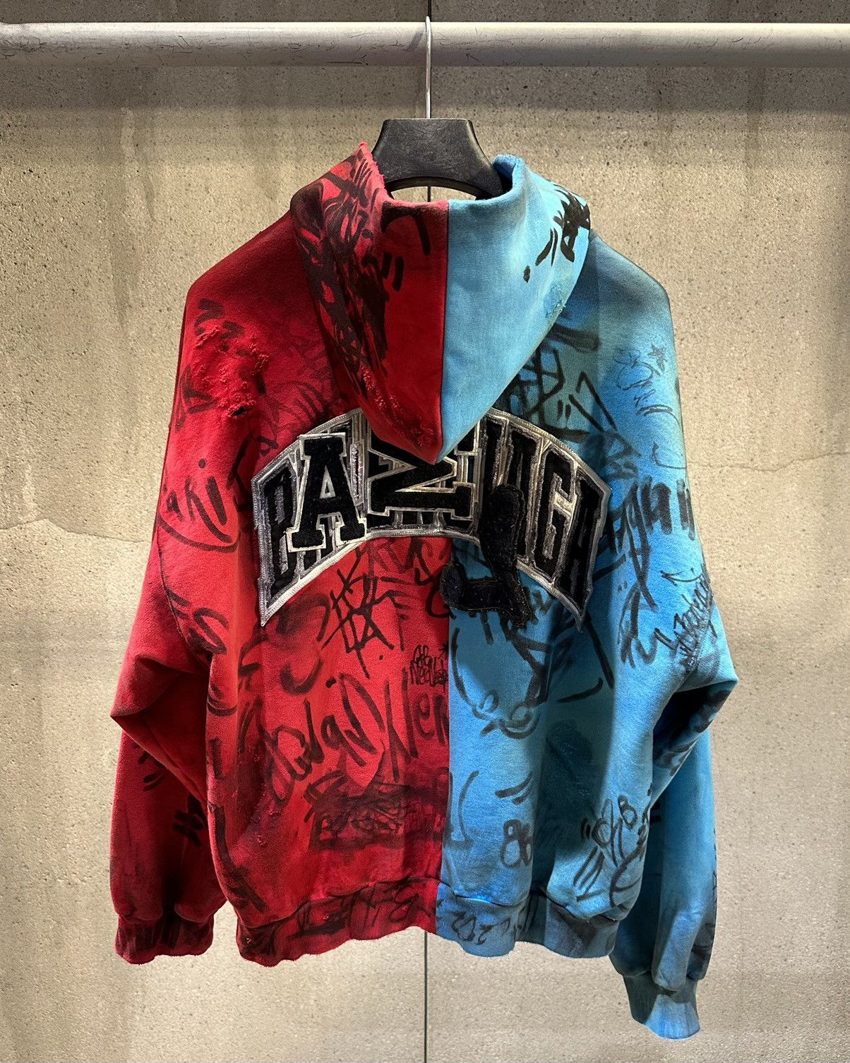 Pre-owned Balenciaga 1/1 Split Skater Hoodie In Multicolor