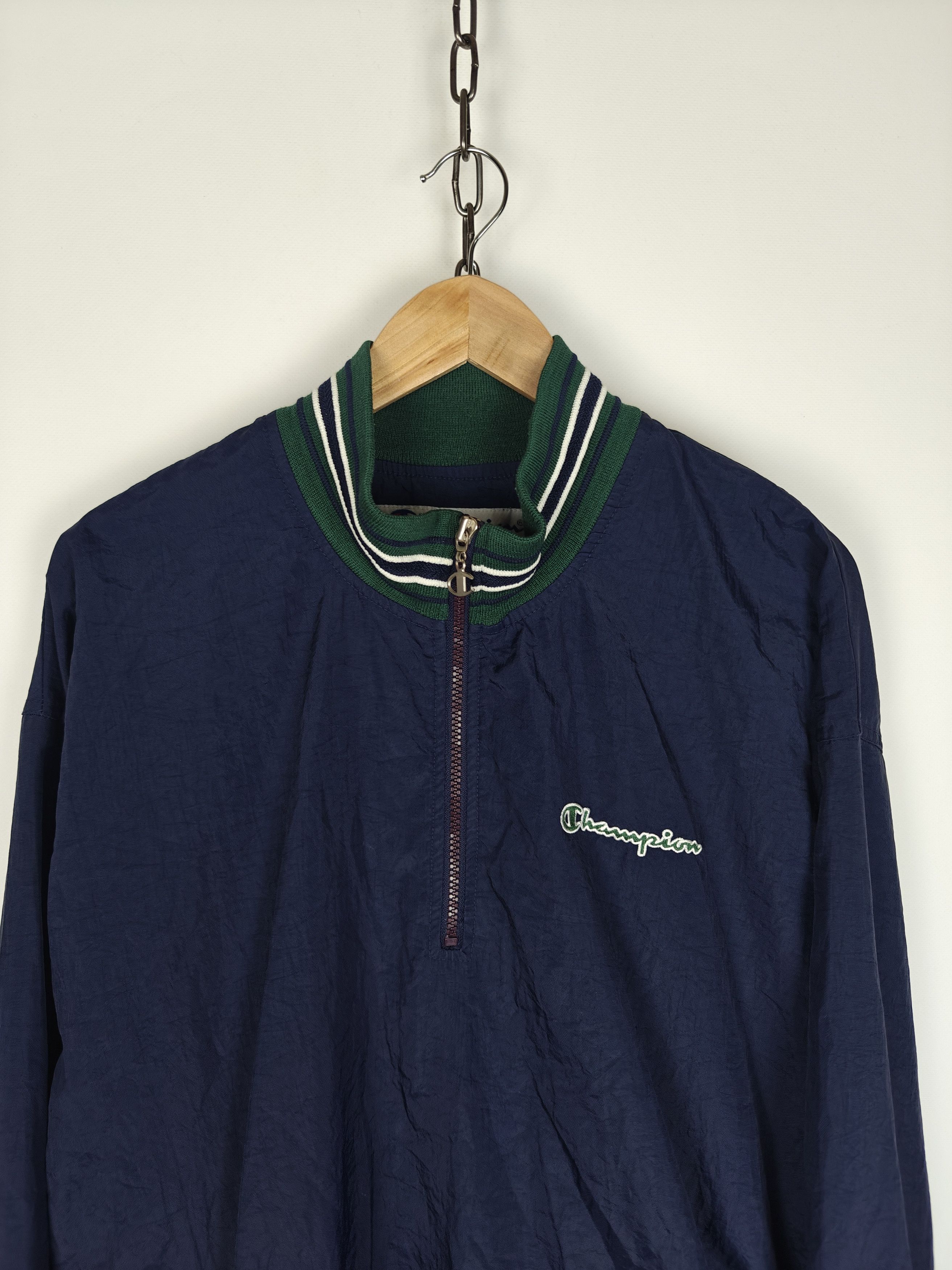 Champion Champion Jacket VTG 1/4 Zip Nylon Blue size XL Size US XL / EU 56 / 4 - 2 Thumbnail