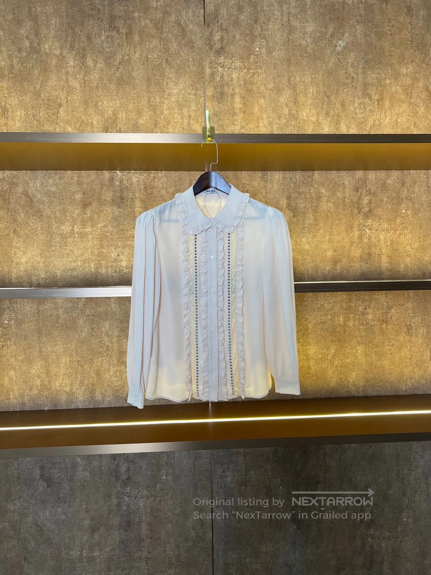Miu Miu Miu Miu Light Silk Lace Shirt. Size S / US 4 / IT 40 - 1 Thumbnail
