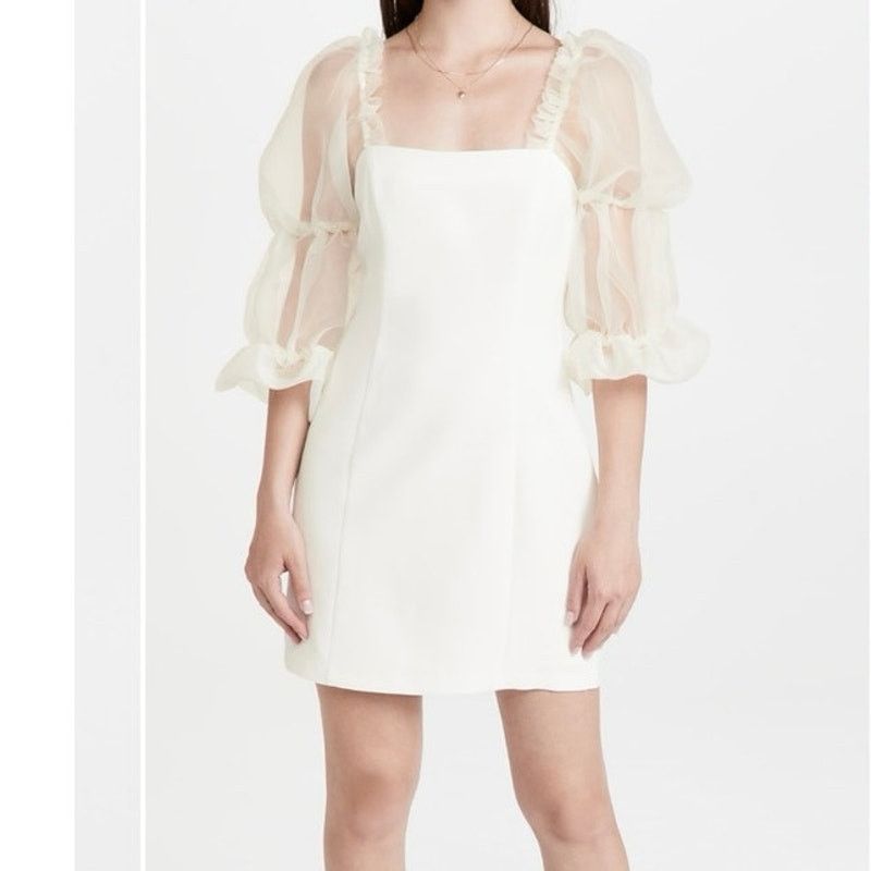 Amanda Uprichard NWT Amanda Uprichard Tia Dress White Puff Sleeve Sz S Revolv Size S / US 4 / IT 40 - 3 Thumbnail