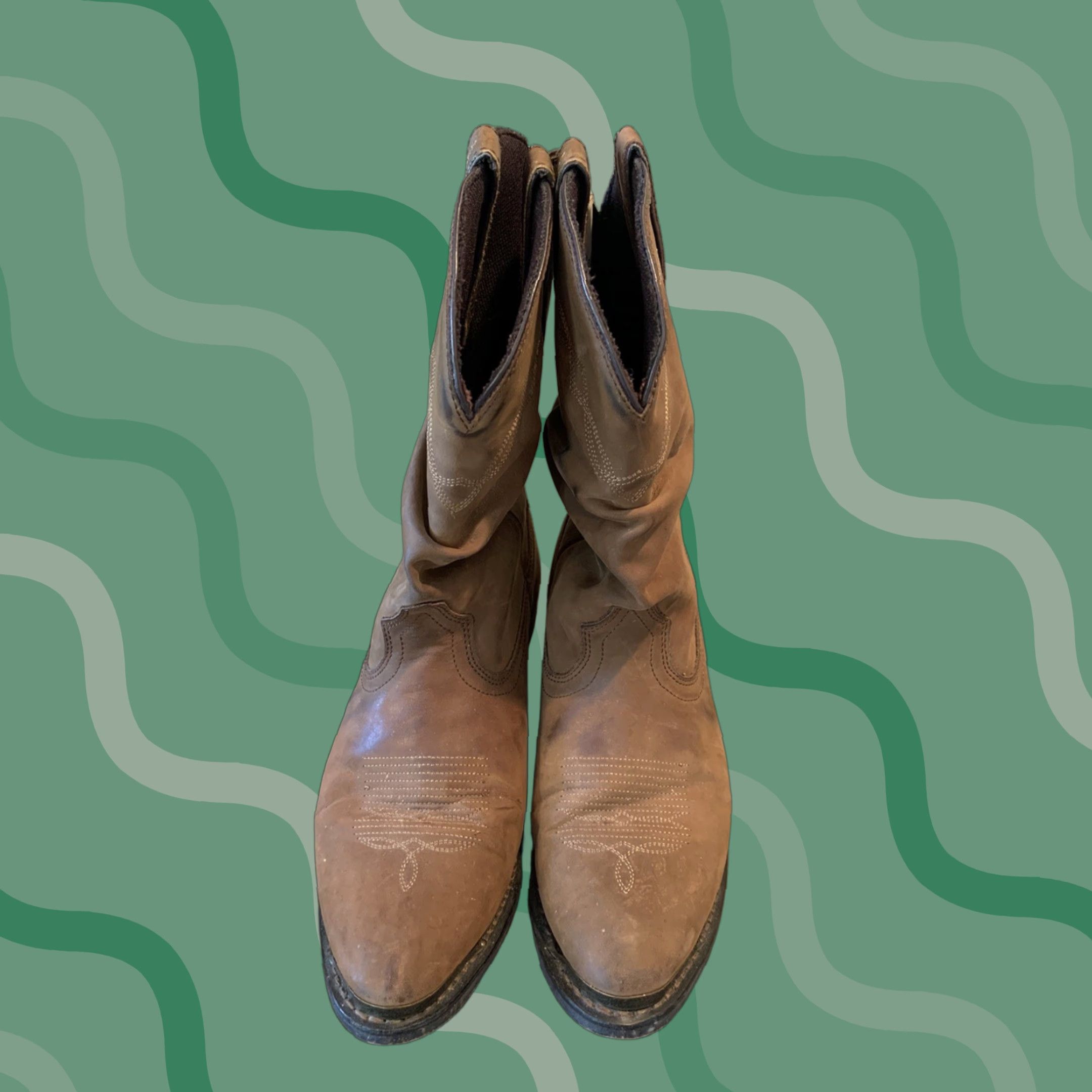Vintage Womens Size 9 SHYANNE Shy Slouch Brown Leather Western Cowgirl Boots Womens Boots Brown Leather Western Cowgirl Slouch Shy 9 Mens? Size US 9 / IT 39 - 1 Thumbnail